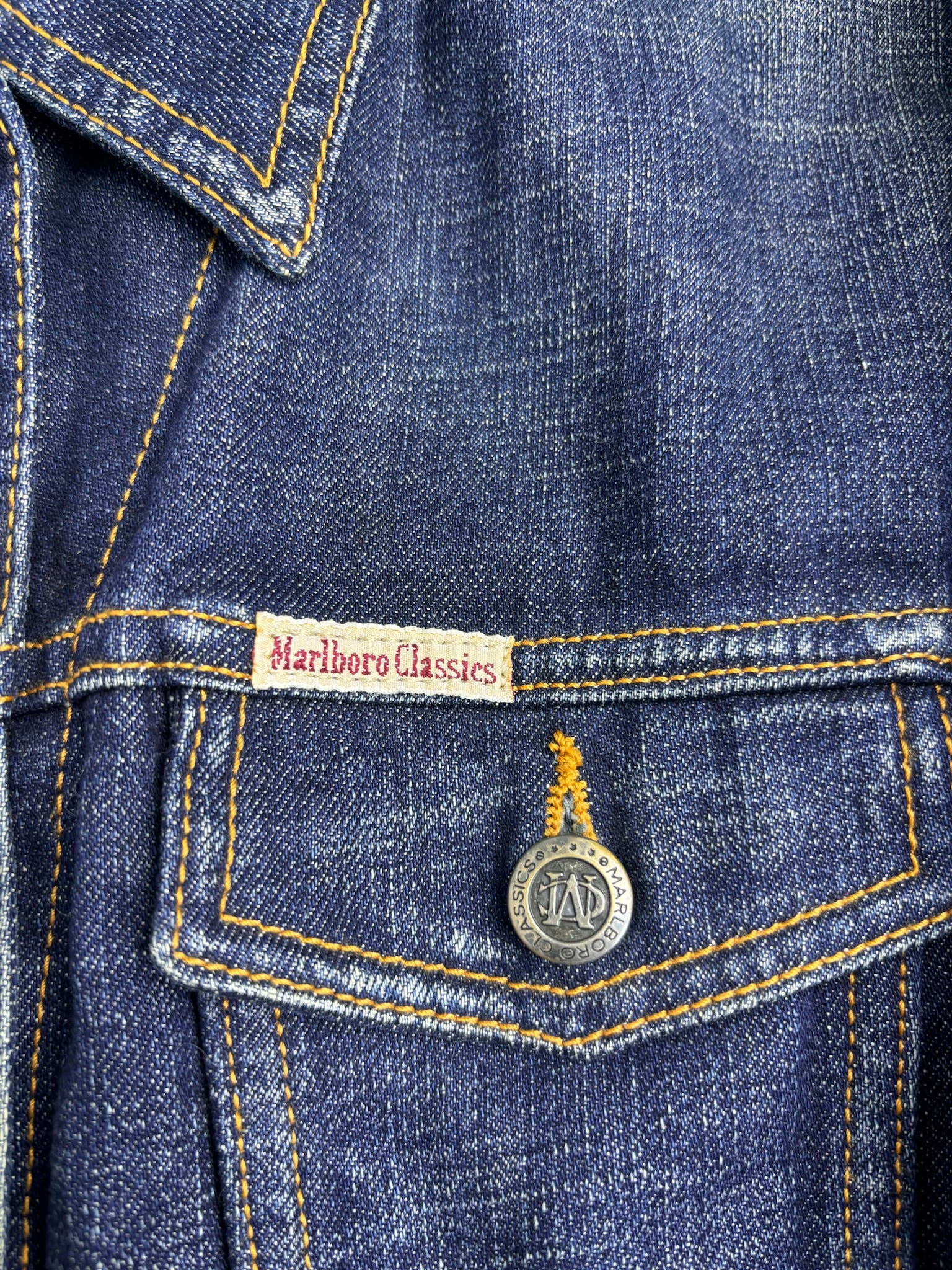 MARLBORO CLASSICS VINTAGE 2000S DENIM TRUCKER JACKET KURTKA JEANSOWA KATANA Y2K