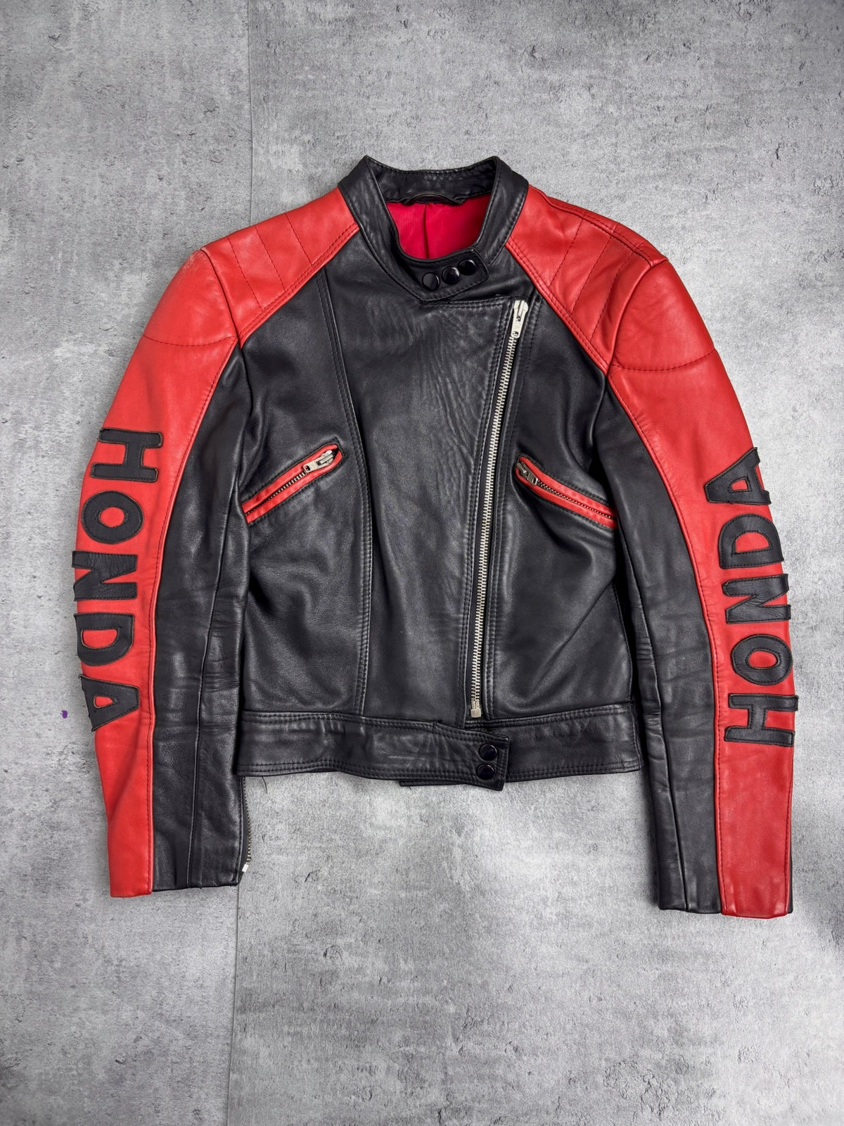 2000S HONDA RACING RARE LEATHER BOMBER JACKET HEAVYWEIGHT VINTAGE MOTOCYCLE NA MOTOR KURTKA SKÓRZANA