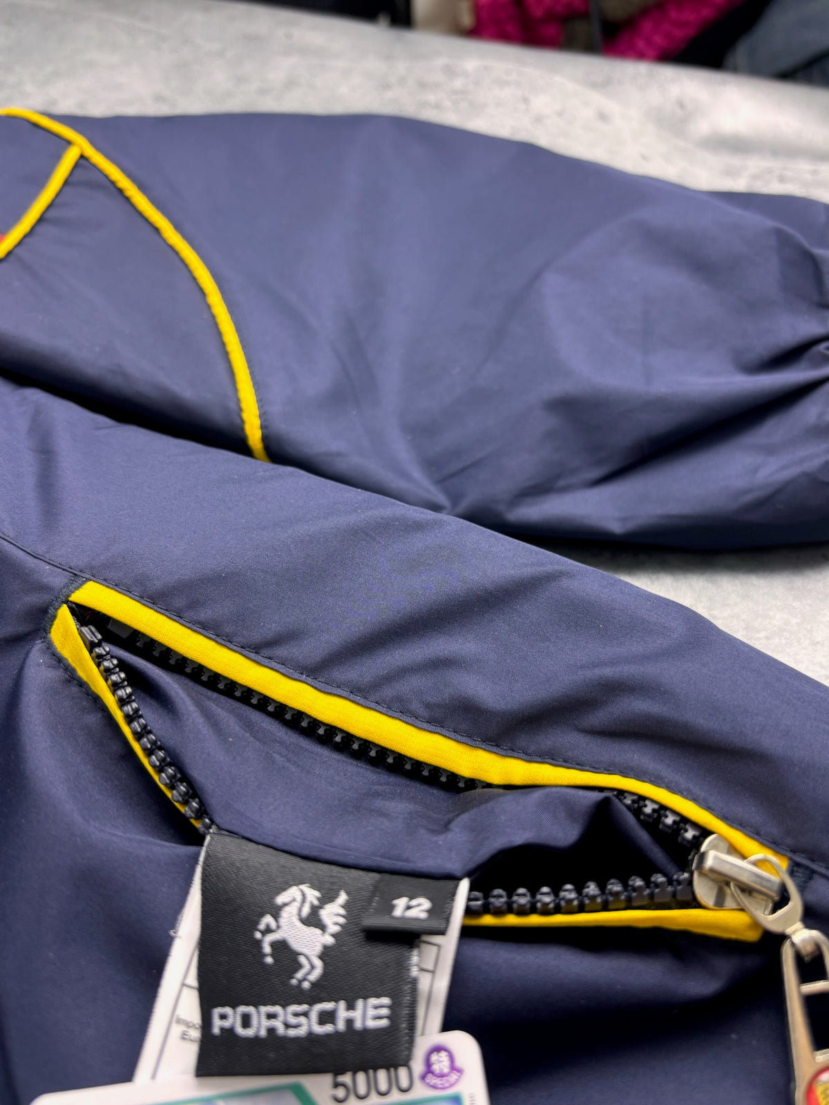 PORSCHE OFFICIALY LICENSED REVERSIBLE RACING JACKET SPELLOUT BOMBER KURTKA VINTAGE Y2K WYŚCIGOWA