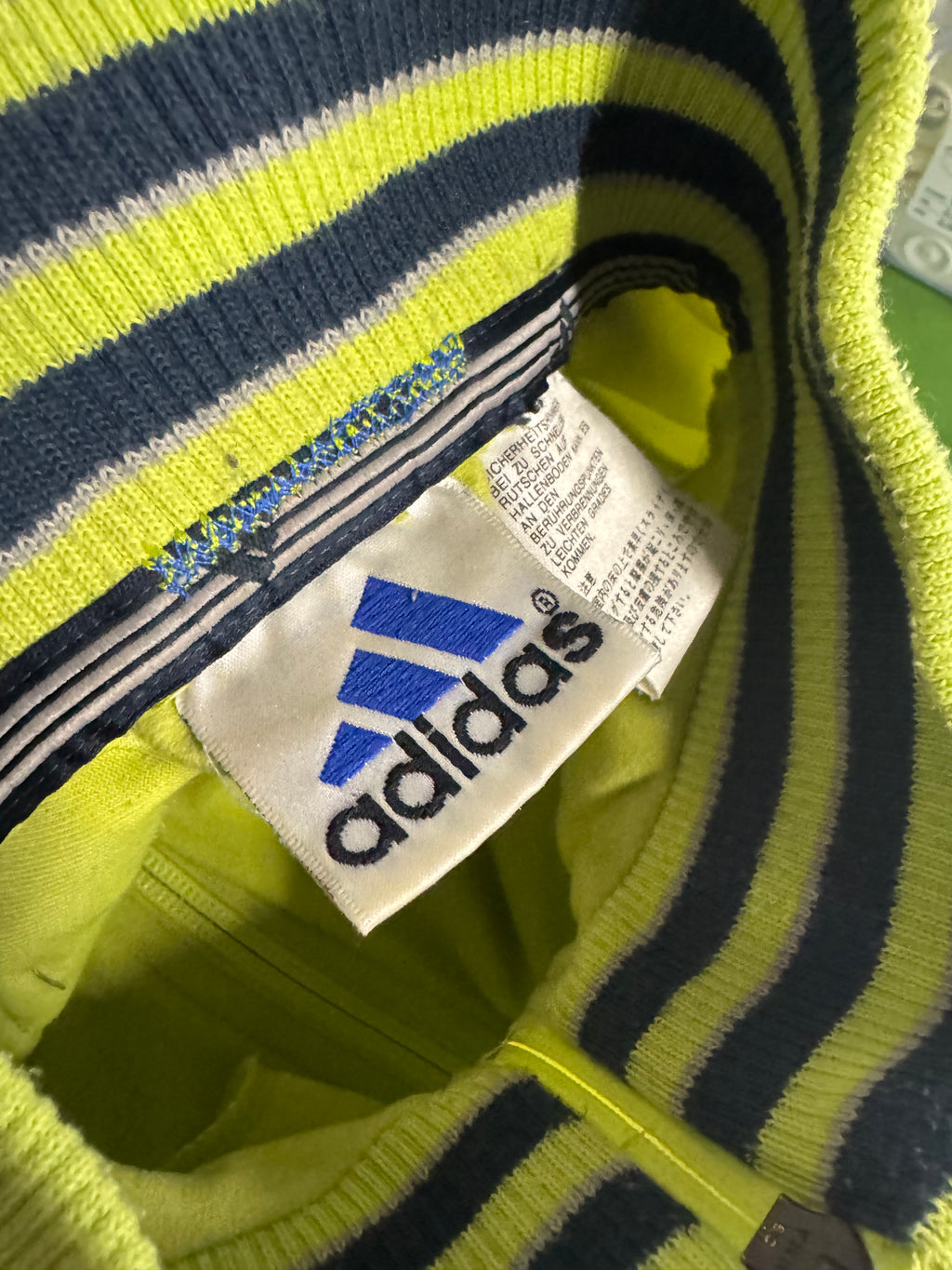 Custom Adidas Track Jacket HWDP 1of1 | Vintage Y2K Neon Green | Handpainted