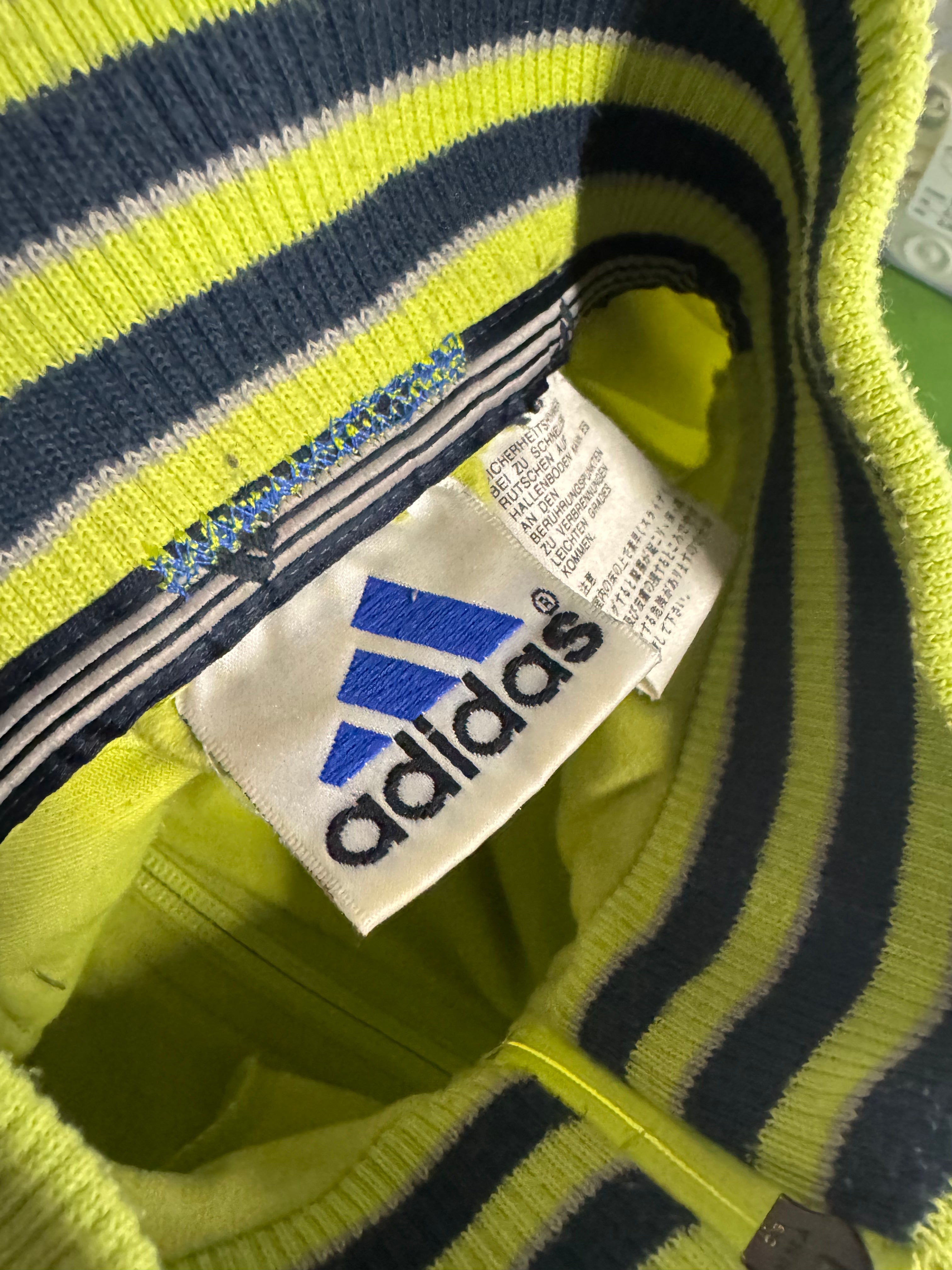 Custom Adidas Track Jacket HWDP 1of1 | Vintage Y2K Neon Green | Handpainted