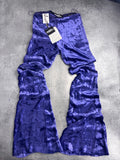 ULTRA RARE Jeremy Scott FW17 Purple Crushed Velvet Flared Pants — NWT - DZWONY MATERIAŁOWE