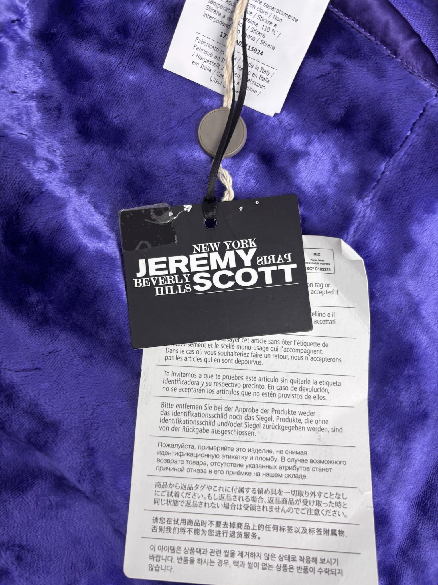 ULTRA RARE Jeremy Scott FW17 Purple Crushed Velvet Flared Pants — NWT - DZWONY MATERIAŁOWE