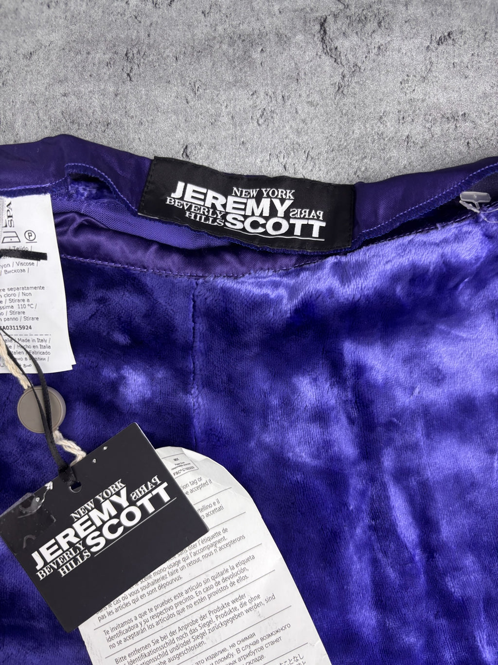 ULTRA RARE Jeremy Scott FW17 Purple Crushed Velvet Flared Pants — NWT - DZWONY MATERIAŁOWE