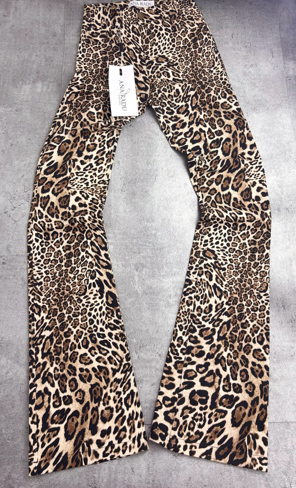 ANA RADU MSRP €450 NEW FLARED PANTS ANIMAL PRINT SPODNIE DZWONY W PANTERKĘ RARE