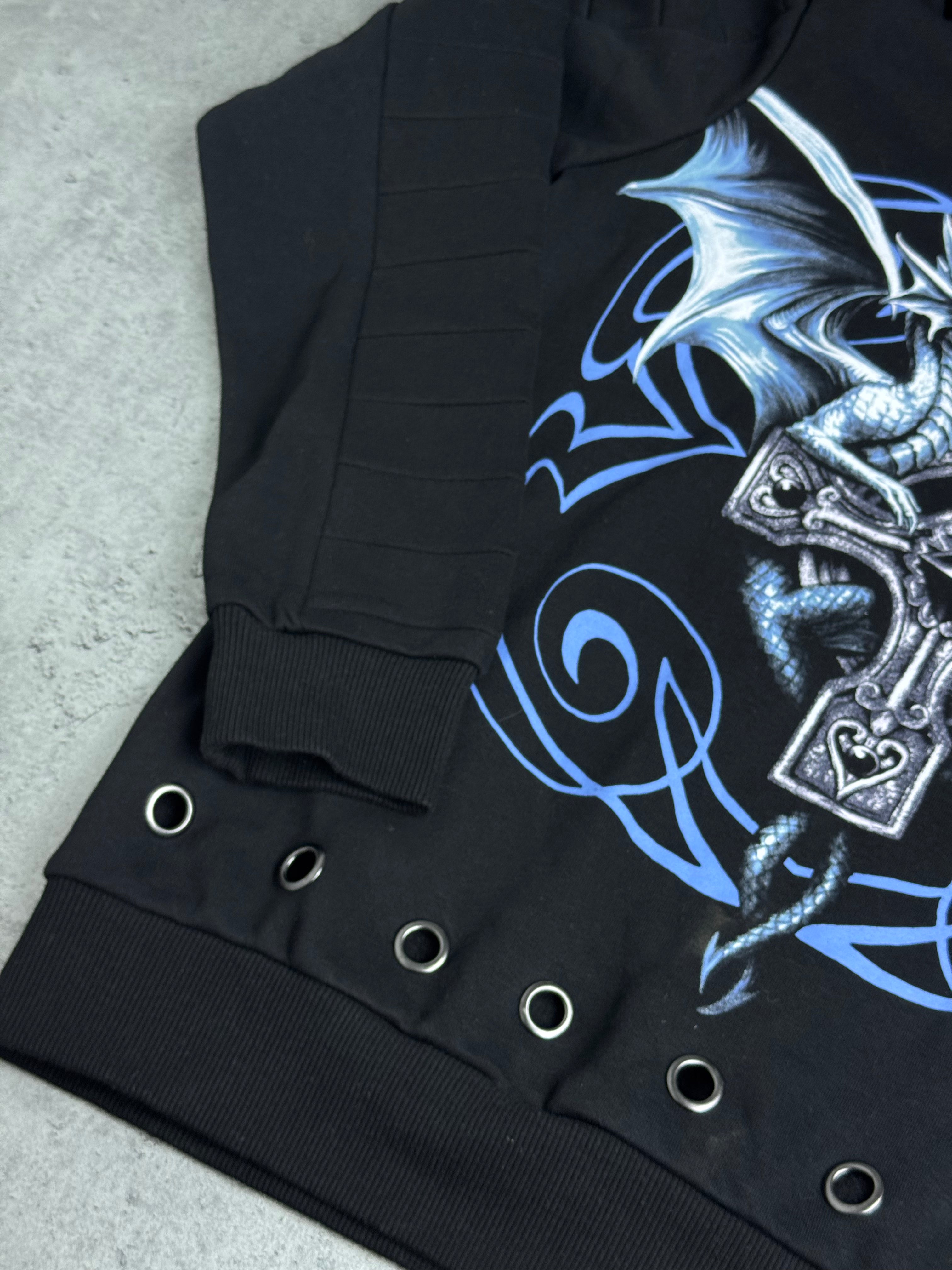 Gothicana Anne Stokes Bluza Smok Dragon Gothic Emo Y2K Malgoth Bluza z Kapturem