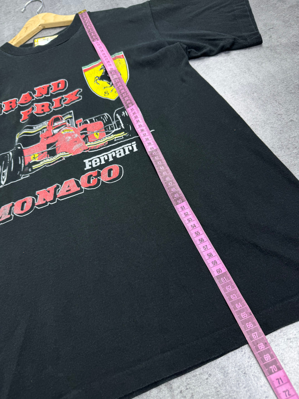 90s Single Stitch Koszulka z Grafiką Nadrukiem Formula 1 One Ferrari Grand Prix Monaco