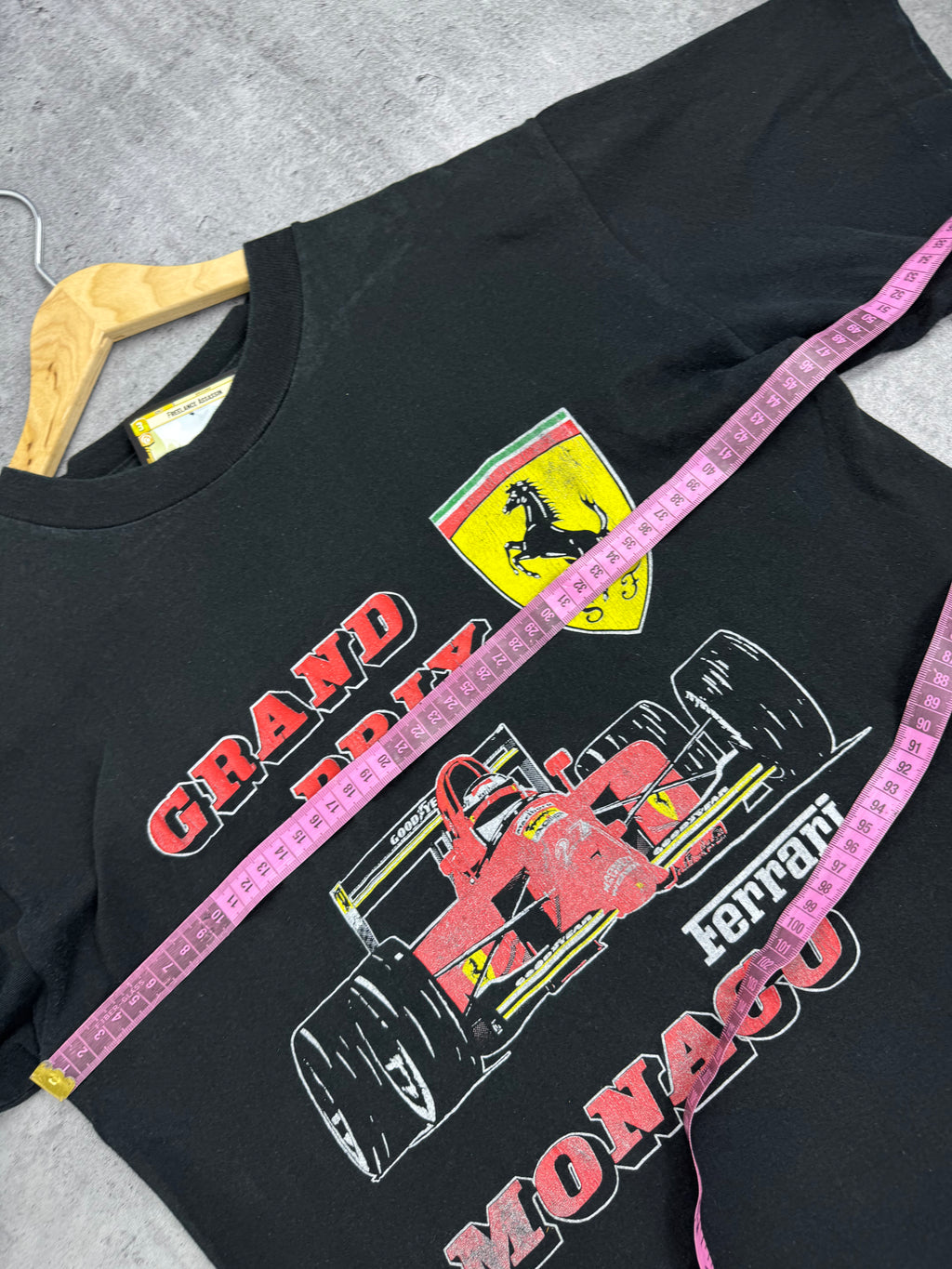 90s Single Stitch Koszulka z Grafiką Nadrukiem Formula 1 One Ferrari Grand Prix Monaco