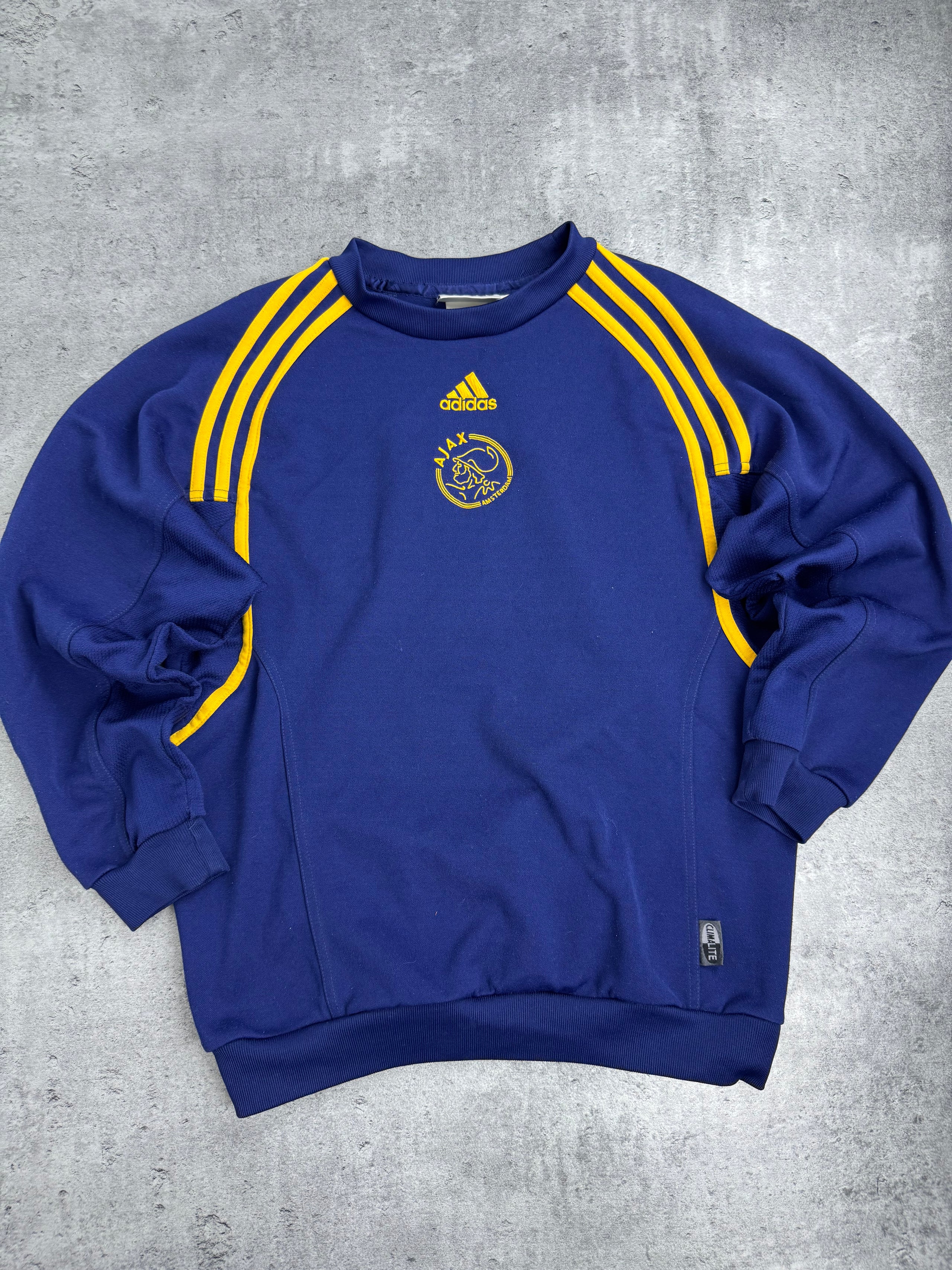 2000-01 Ajax Amsterdam Vintage Bluza Adidas Crewneck Piłkarska Soccer Crewneck