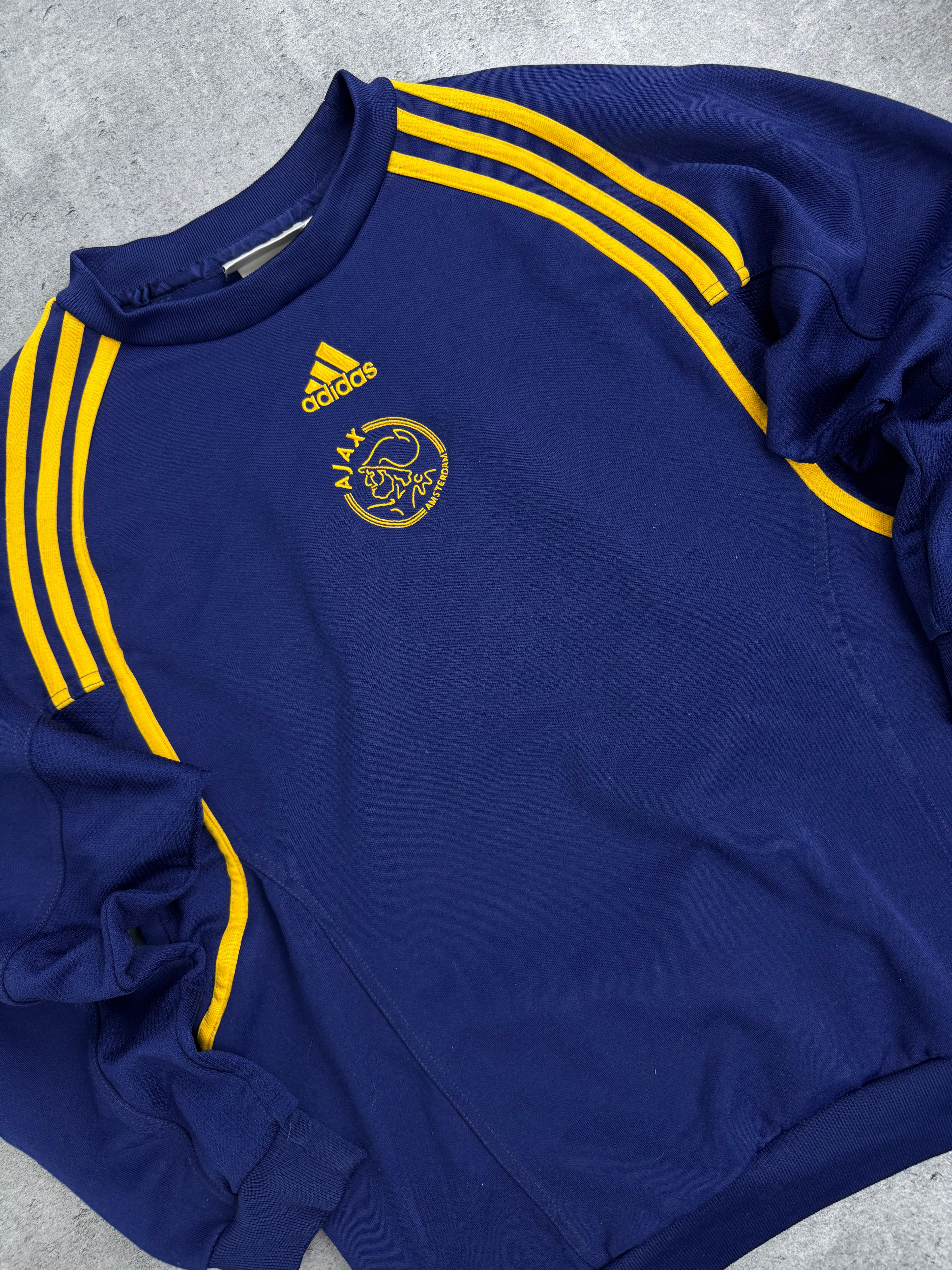 2000-01 Ajax Amsterdam Vintage Bluza Adidas Crewneck Piłkarska Soccer Crewneck