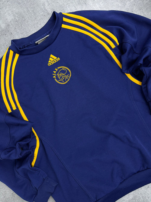 2000-01 Ajax Amsterdam Vintage Bluza Adidas Crewneck Piłkarska Soccer Crewneck