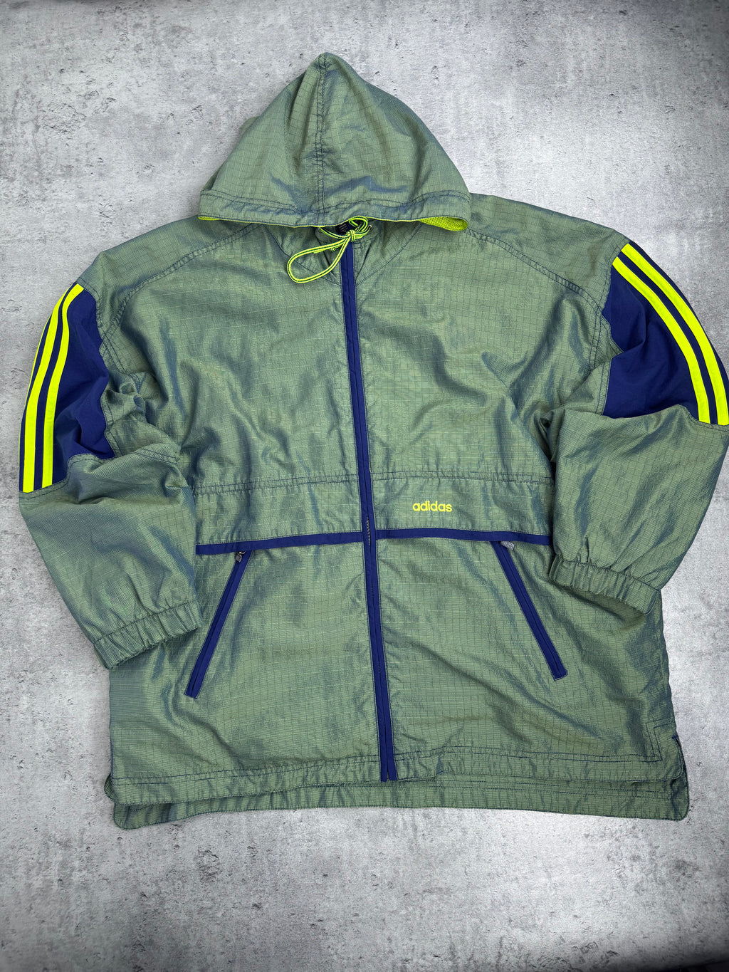 Adidas 90s Oldschool Green Jacket Windbreaker Kurtka Wiatrówka Vintage