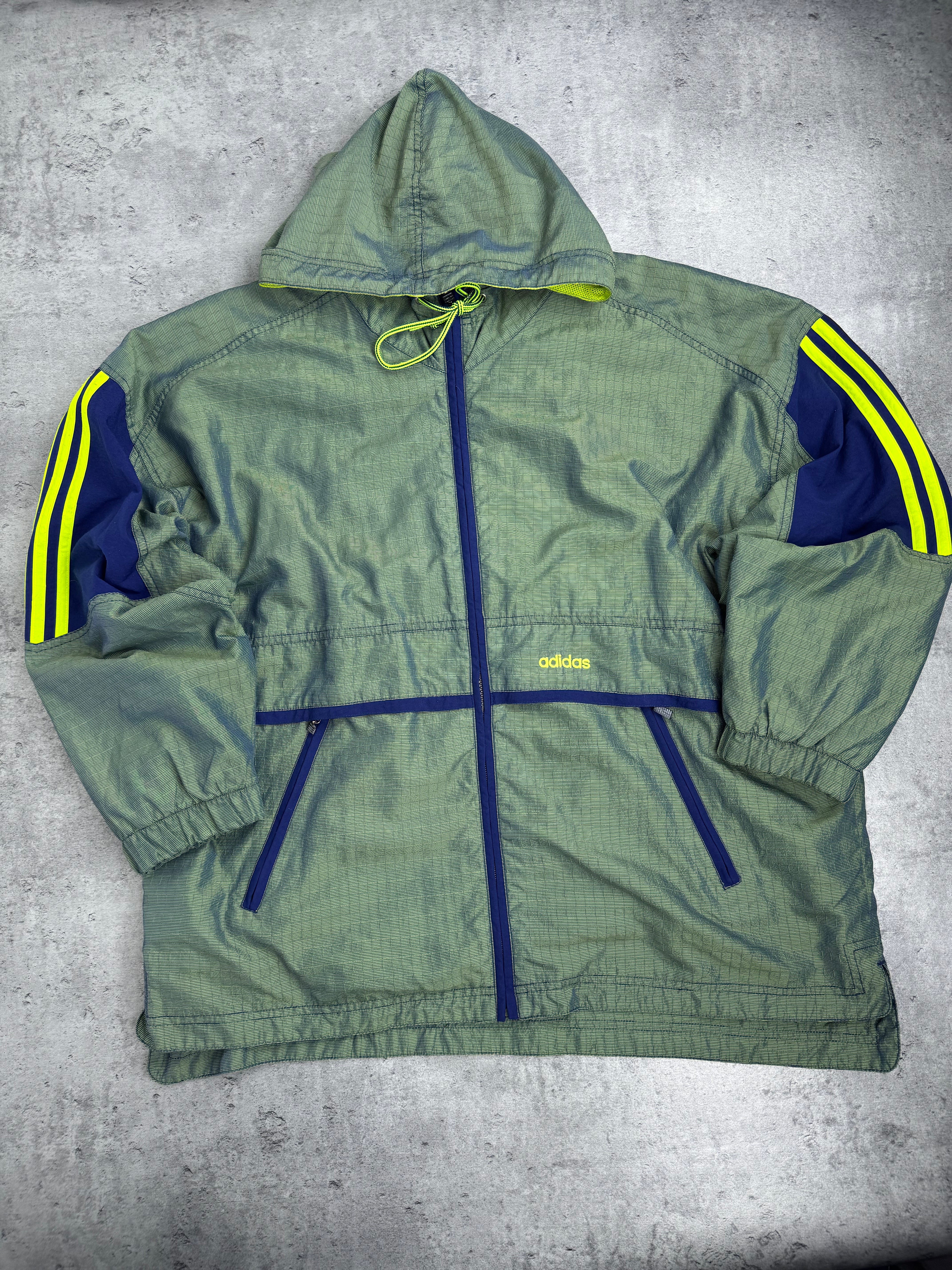 Adidas 90s Oldschool Green Jacket Windbreaker Kurtka Wiatrówka Vintage
