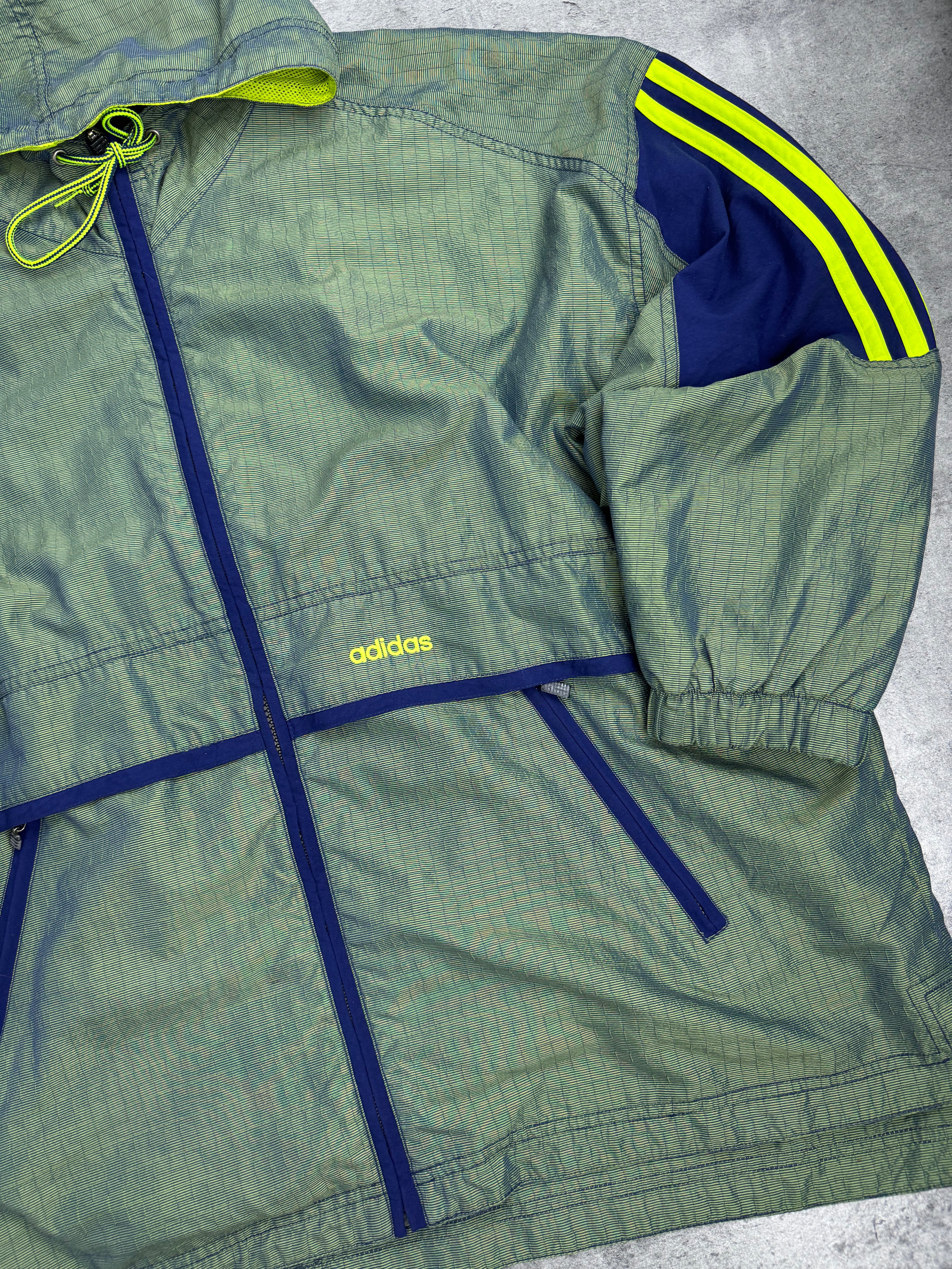 Adidas 90s Oldschool Green Jacket Windbreaker Kurtka Wiatrówka Vintage
