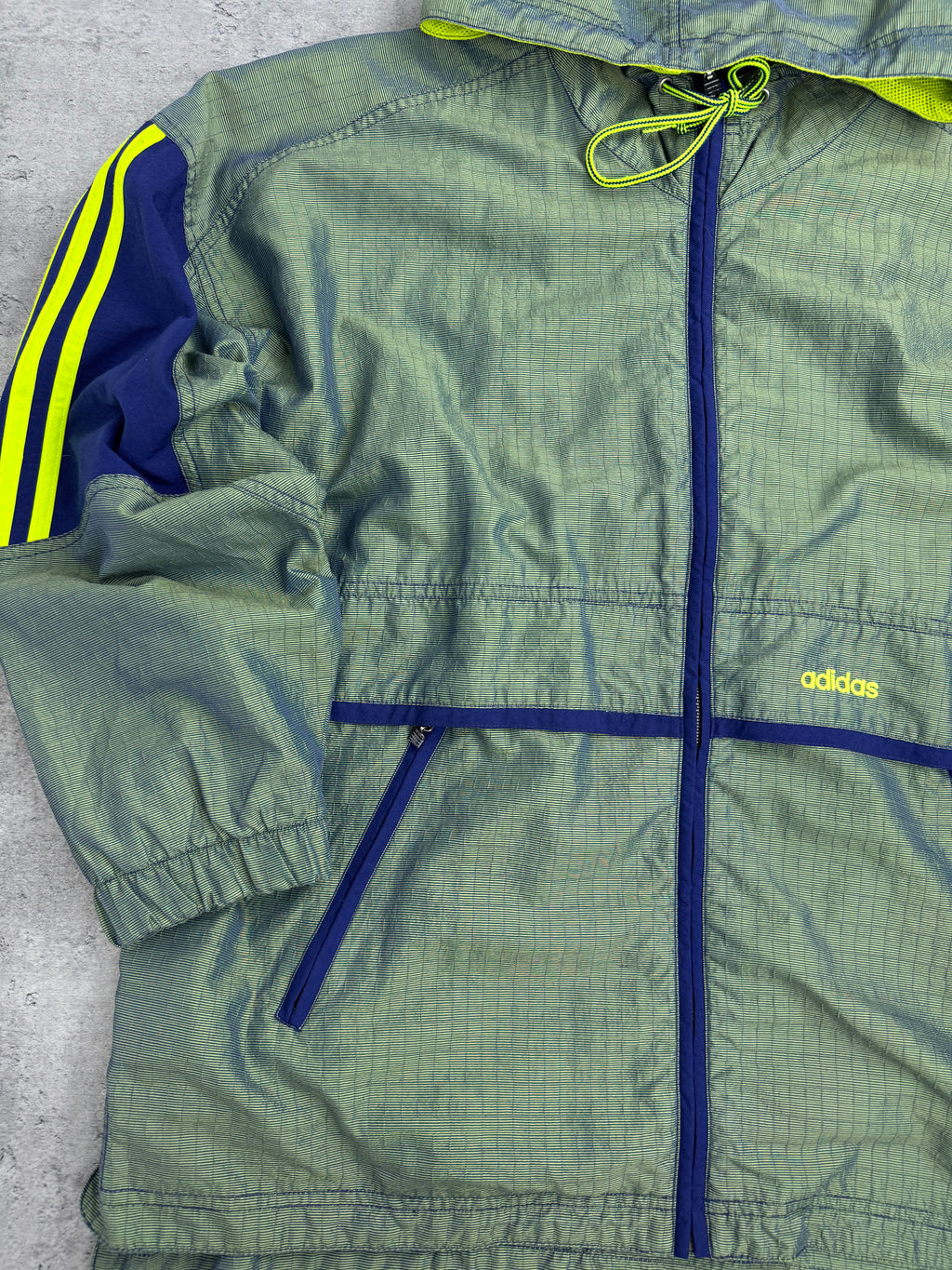 Adidas 90s Oldschool Green Jacket Windbreaker Kurtka Wiatrówka Vintage