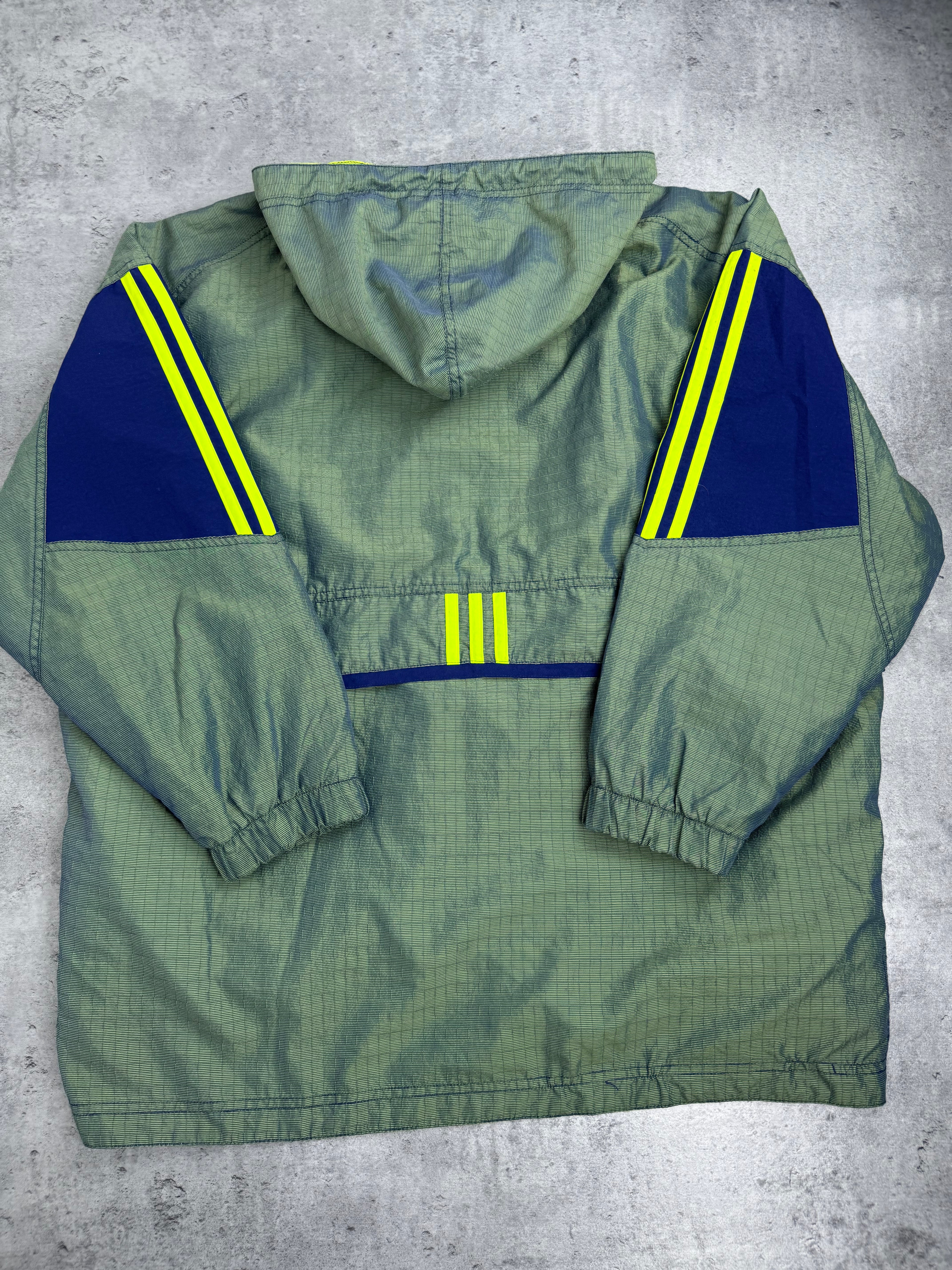 Adidas 90s Oldschool Green Jacket Windbreaker Kurtka Wiatrówka Vintage