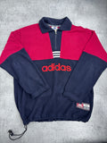 Adidas 90s Polar Quarter Zip Bluza z Polaru Vintage Spellout Logo