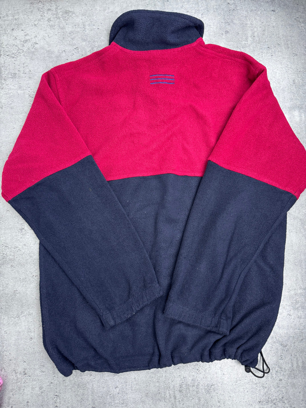 Adidas 90s Polar Quarter Zip Bluza z Polaru Vintage Spellout Logo