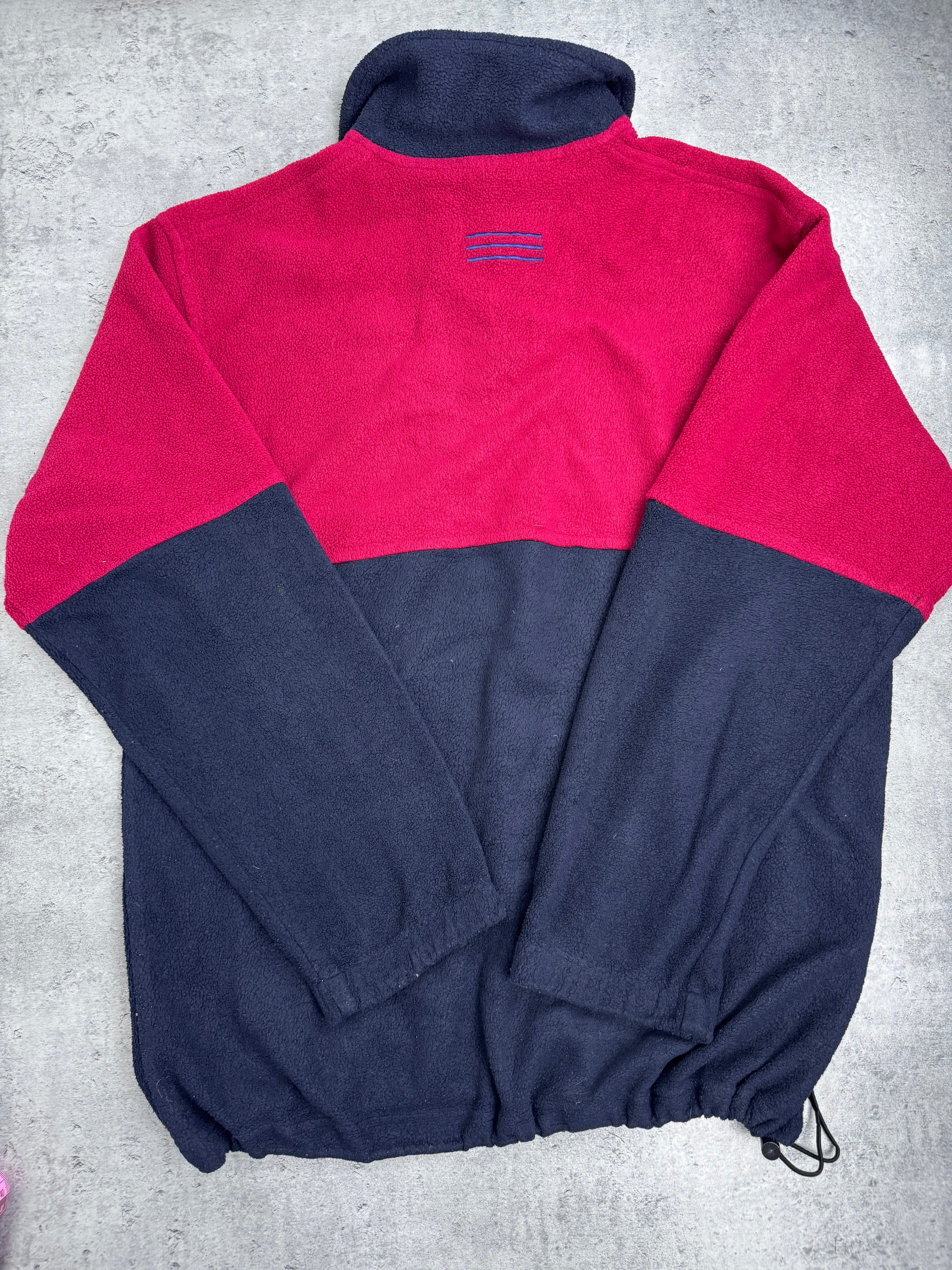 Adidas 90s Polar Quarter Zip Bluza z Polaru Vintage Spellout Logo