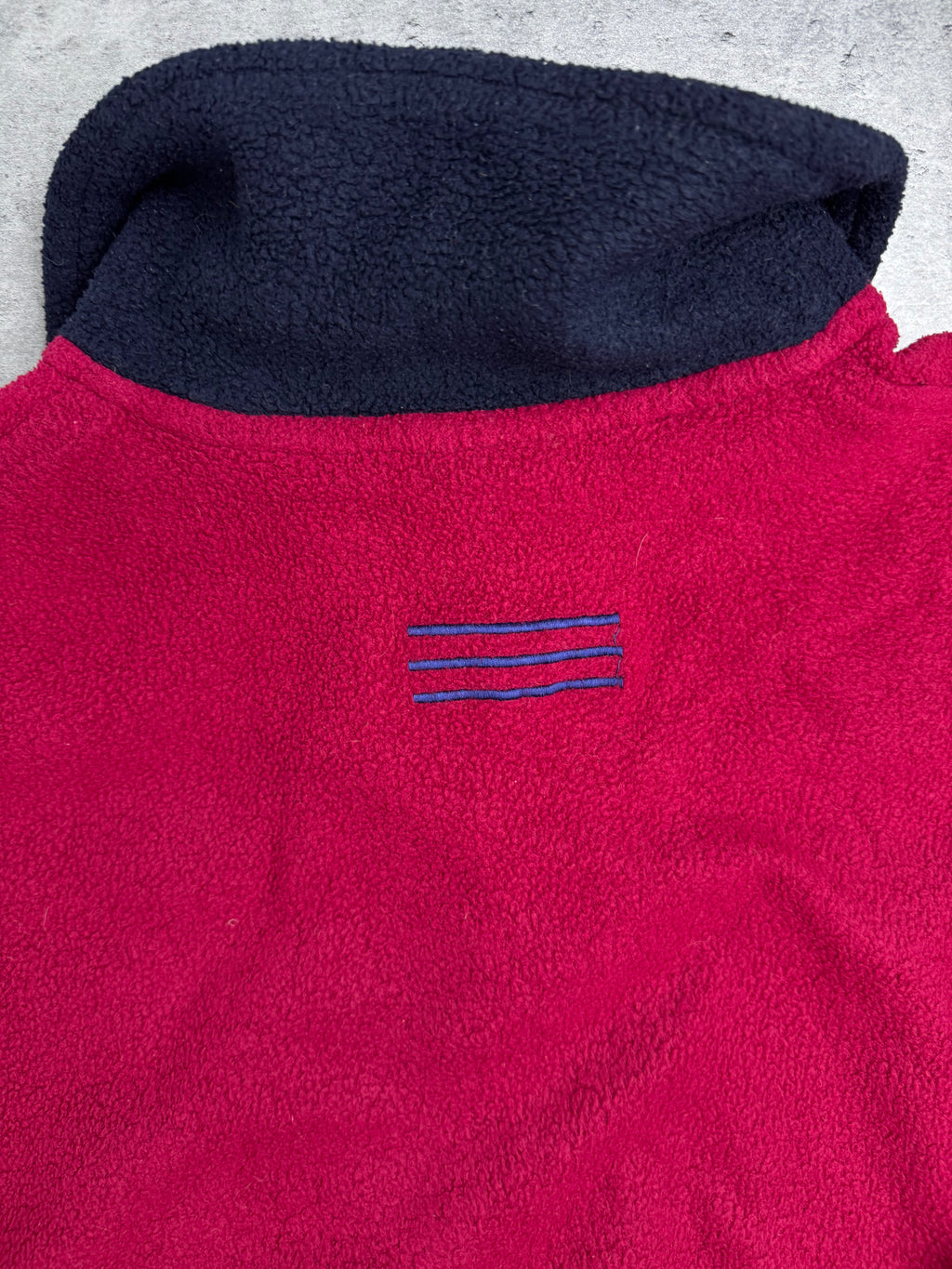 Adidas 90s Polar Quarter Zip Bluza z Polaru Vintage Spellout Logo