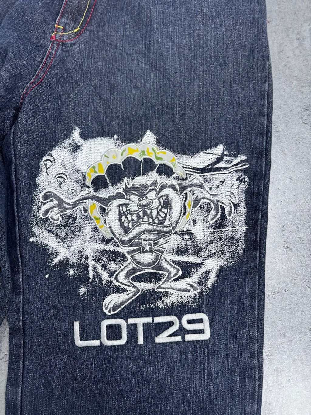 LOT 29 RARE Y2K Baggy Szerokie Spodnie TAZ Amerykańskie Warner Bros Cartoon 2000s Na Rapie