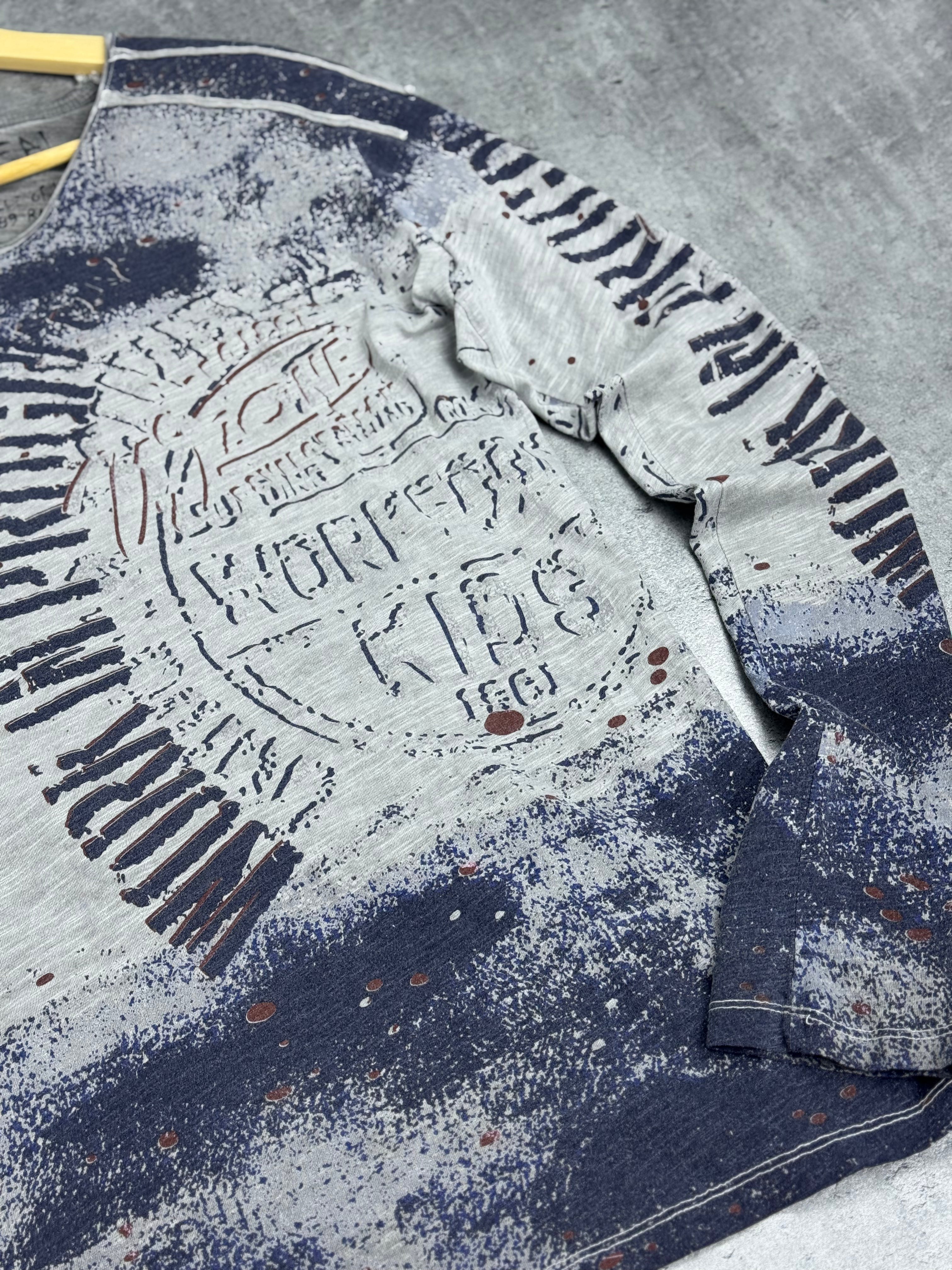 Affliction Style Long Sleeve Shirt Work in Progress AOP all over print Rusty Neal 2000s Koszulka z nadrukiem