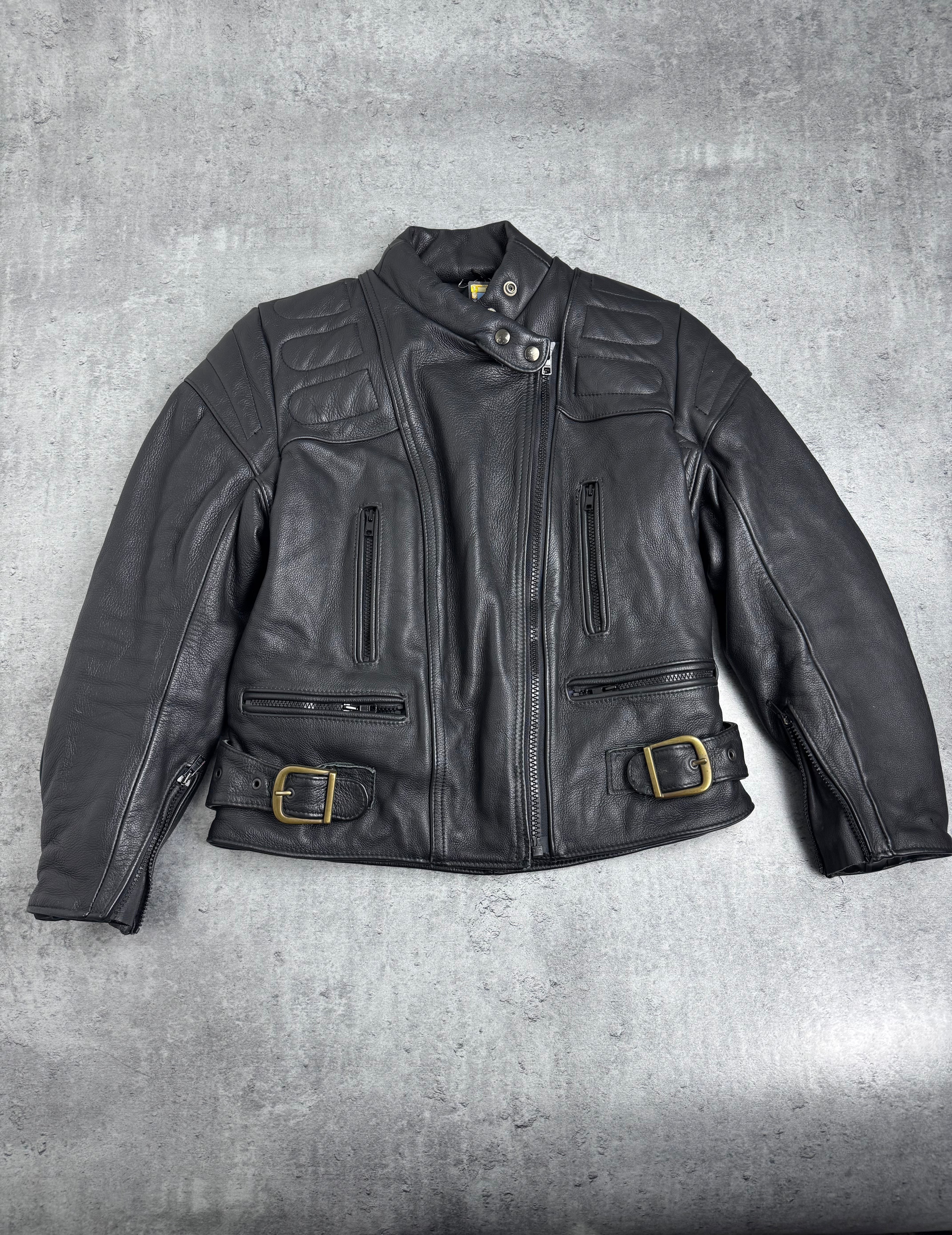 Made in UK Ramoneska Scott Leathers Kurtka Skórzana Motocyklowa Vintage 90s Bomberka Punk Rock