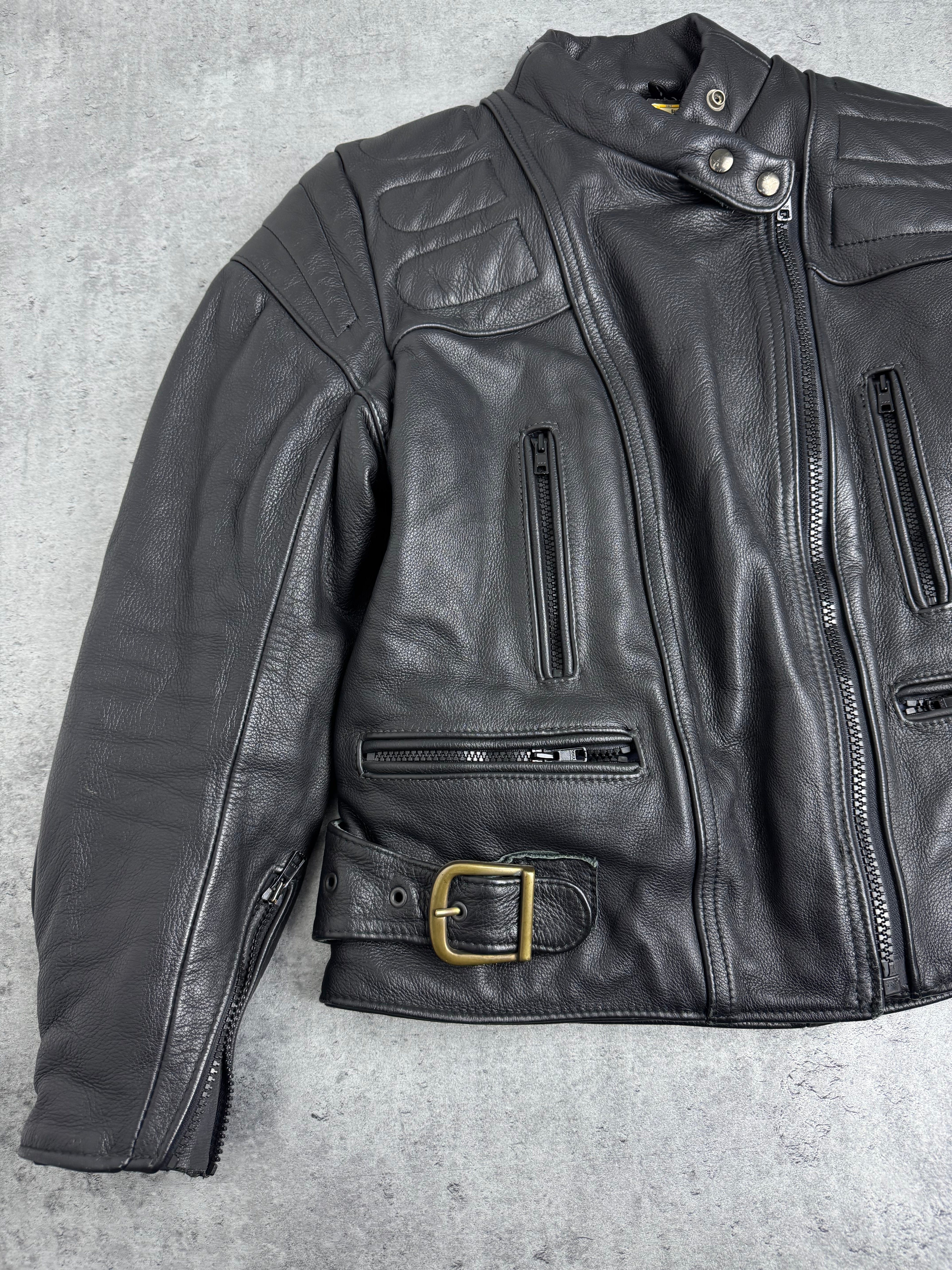 Made in UK Ramoneska Scott Leathers Kurtka Skórzana Motocyklowa Vintage 90s Bomberka Punk Rock