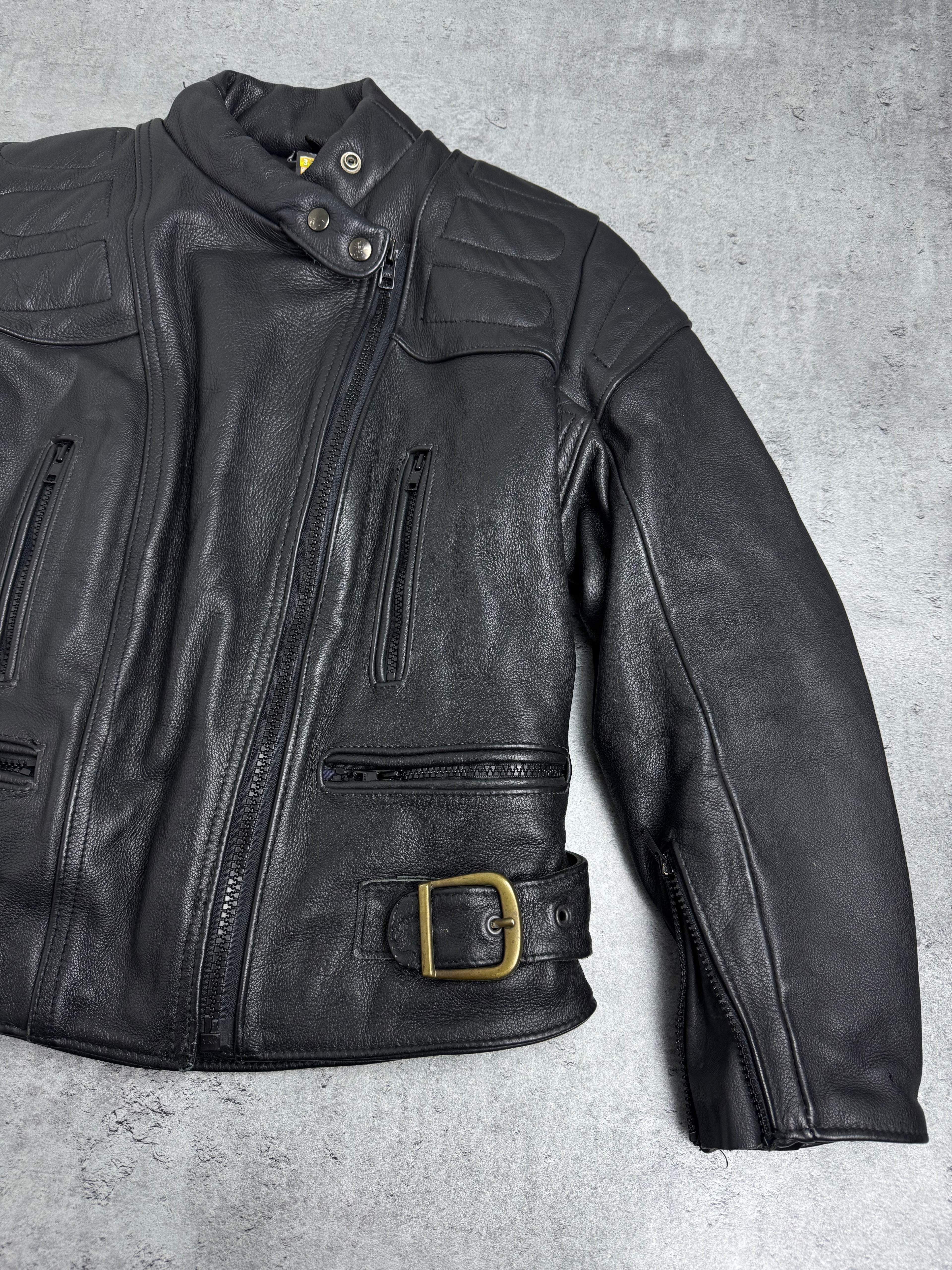 Made in UK Ramoneska Scott Leathers Kurtka Skórzana Motocyklowa Vintage 90s Bomberka Punk Rock