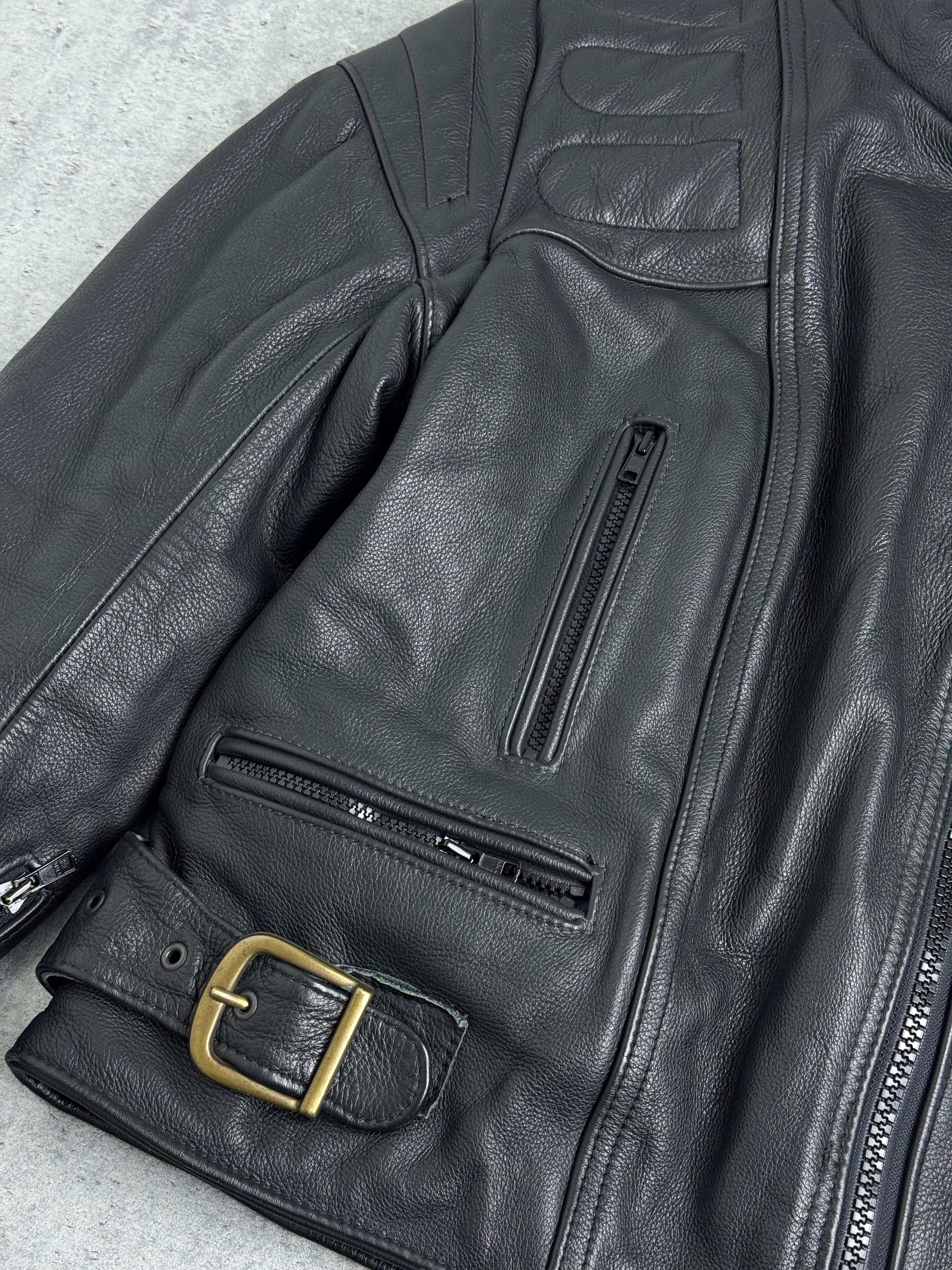 Made in UK Ramoneska Scott Leathers Kurtka Skórzana Motocyklowa Vintage 90s Bomberka Punk Rock