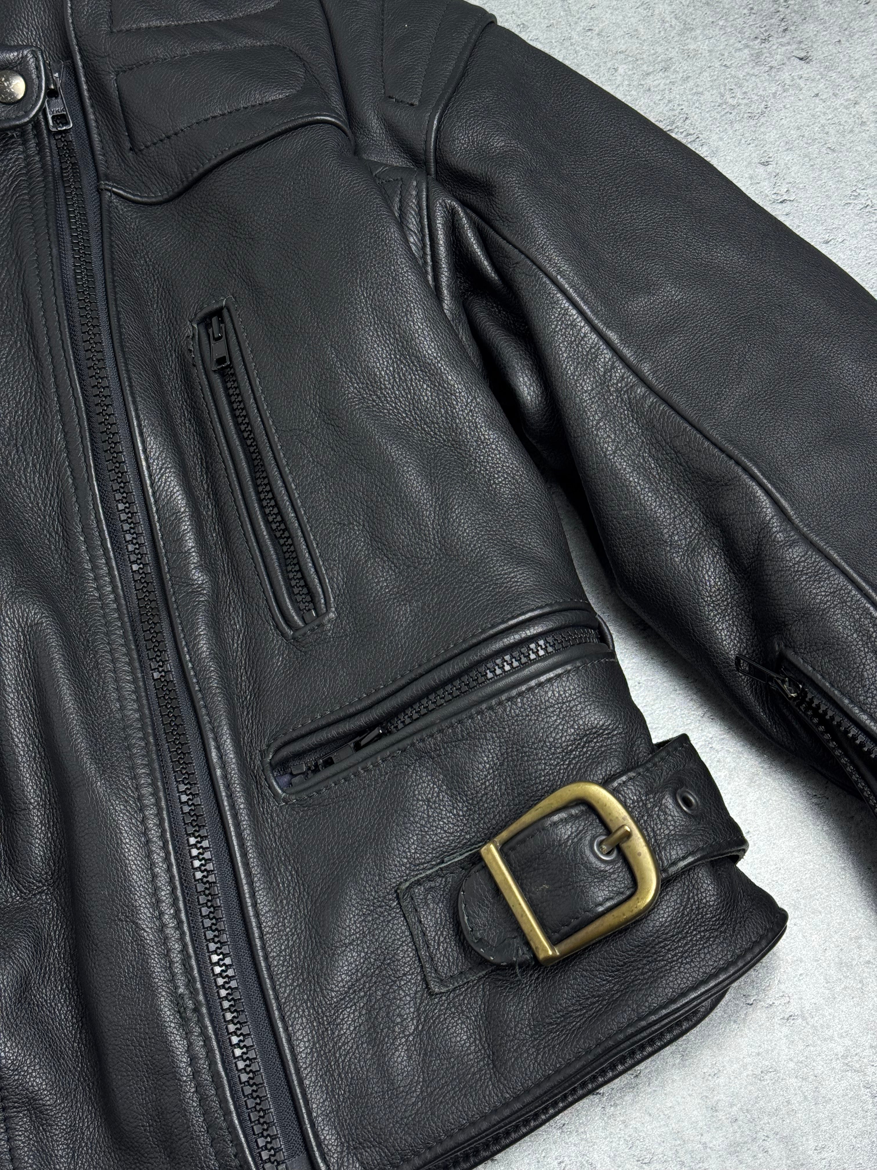 Made in UK Ramoneska Scott Leathers Kurtka Skórzana Motocyklowa Vintage 90s Bomberka Punk Rock