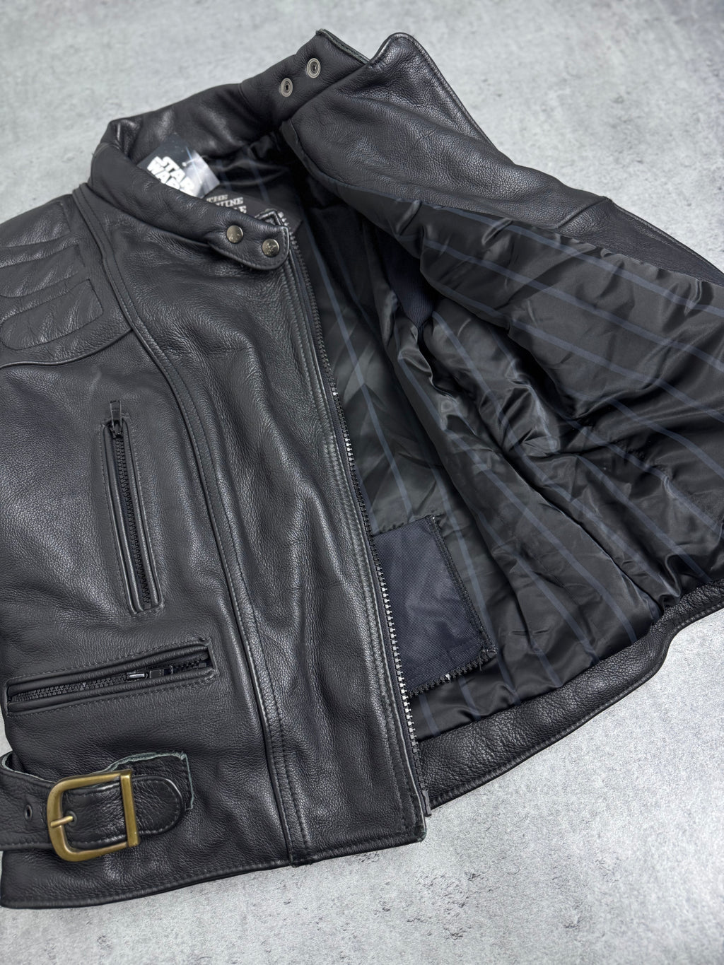 Made in UK Ramoneska Scott Leathers Kurtka Skórzana Motocyklowa Vintage 90s Bomberka Punk Rock