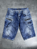 Cipo &amp; Baxx Denim Shorts Y2K Skater Biker Baggy Cargo Zip Jeans Jorts Vintage Biker