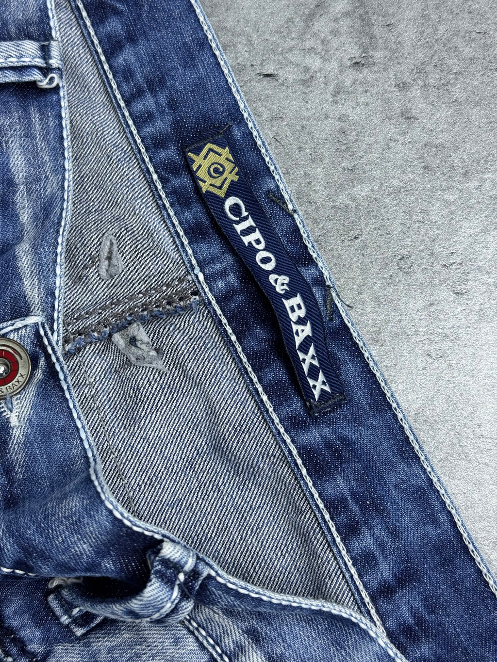 Cipo &amp; Baxx Denim Shorts Y2K Skater Biker Baggy Cargo Zip Jeans Jorts Vintage Biker