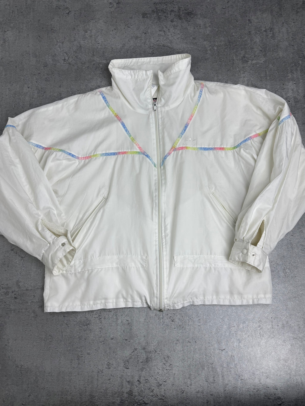 90s Adidas Damska Kurtka Wiatrówka Przeciwdeszczowa Vintage Rozpinana Tracksuit Jacket Sportowa