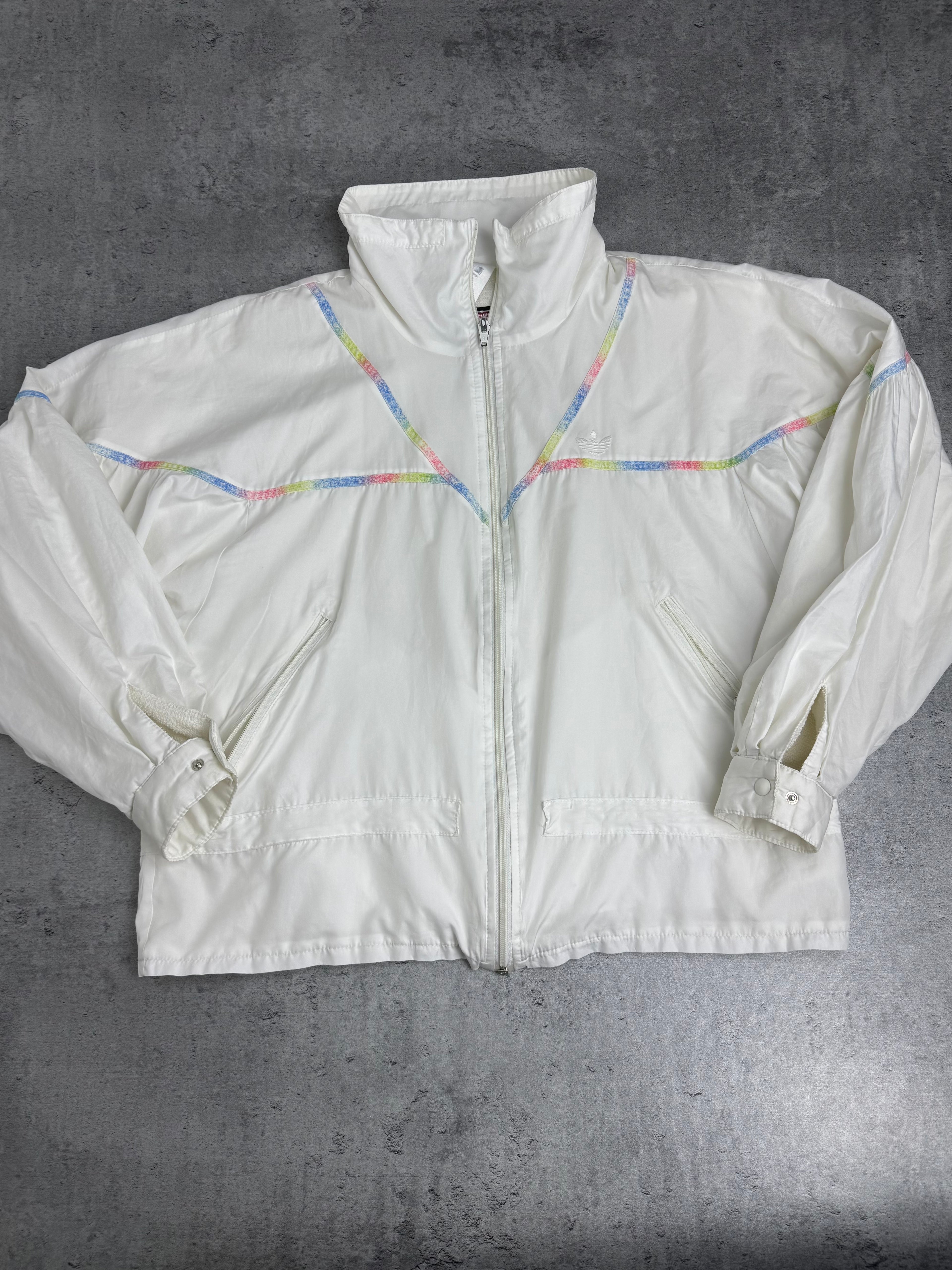 90s Adidas Damska Kurtka Wiatrówka Przeciwdeszczowa Vintage Rozpinana Tracksuit Jacket Sportowa