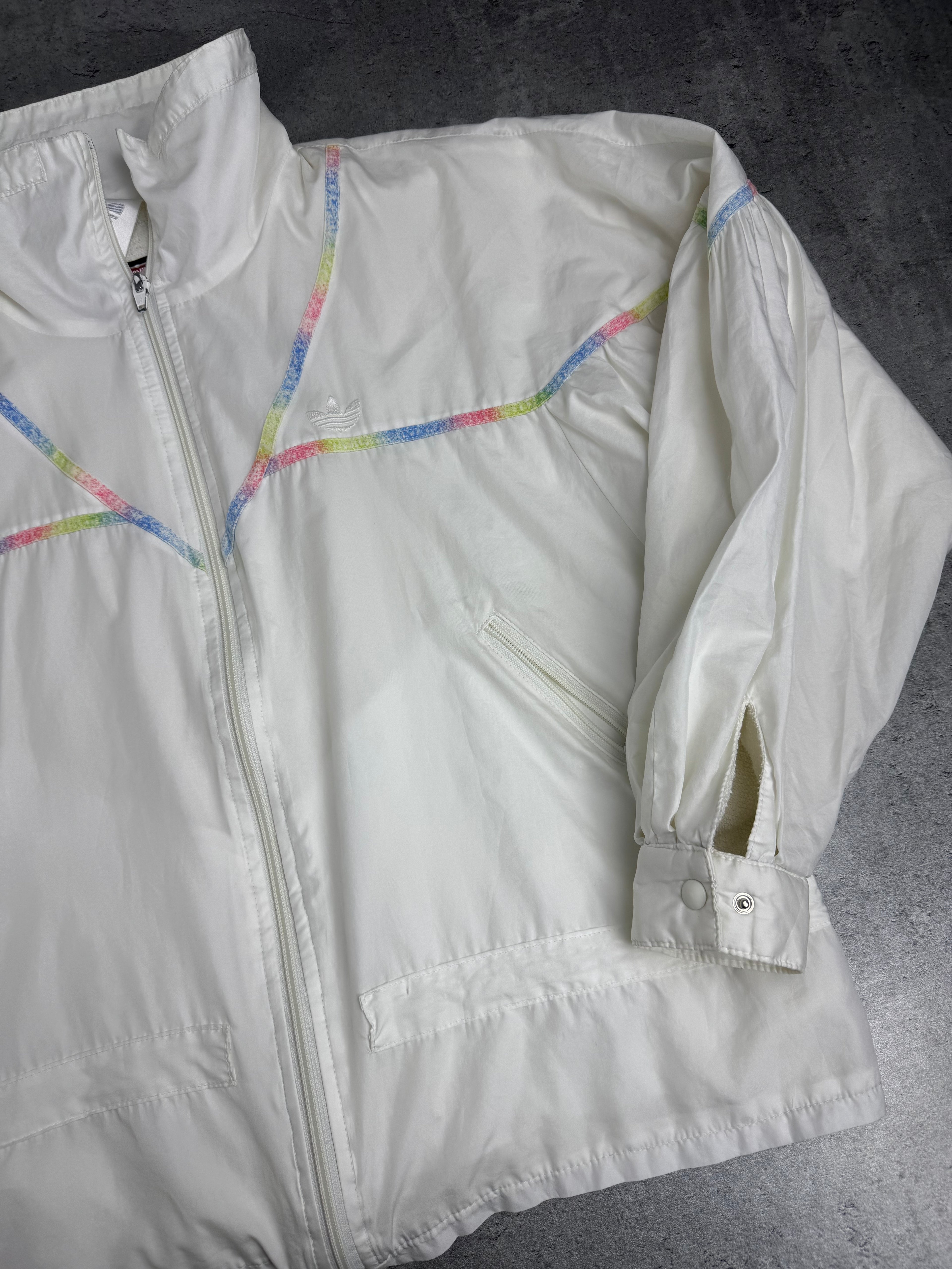 90s Adidas Damska Kurtka Wiatrówka Przeciwdeszczowa Vintage Rozpinana Tracksuit Jacket Sportowa