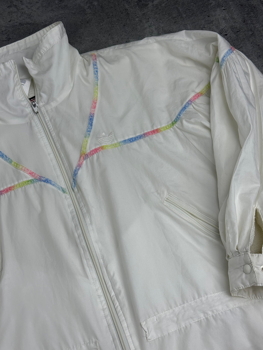 90s Adidas Damska Kurtka Wiatrówka Przeciwdeszczowa Vintage Rozpinana Tracksuit Jacket Sportowa