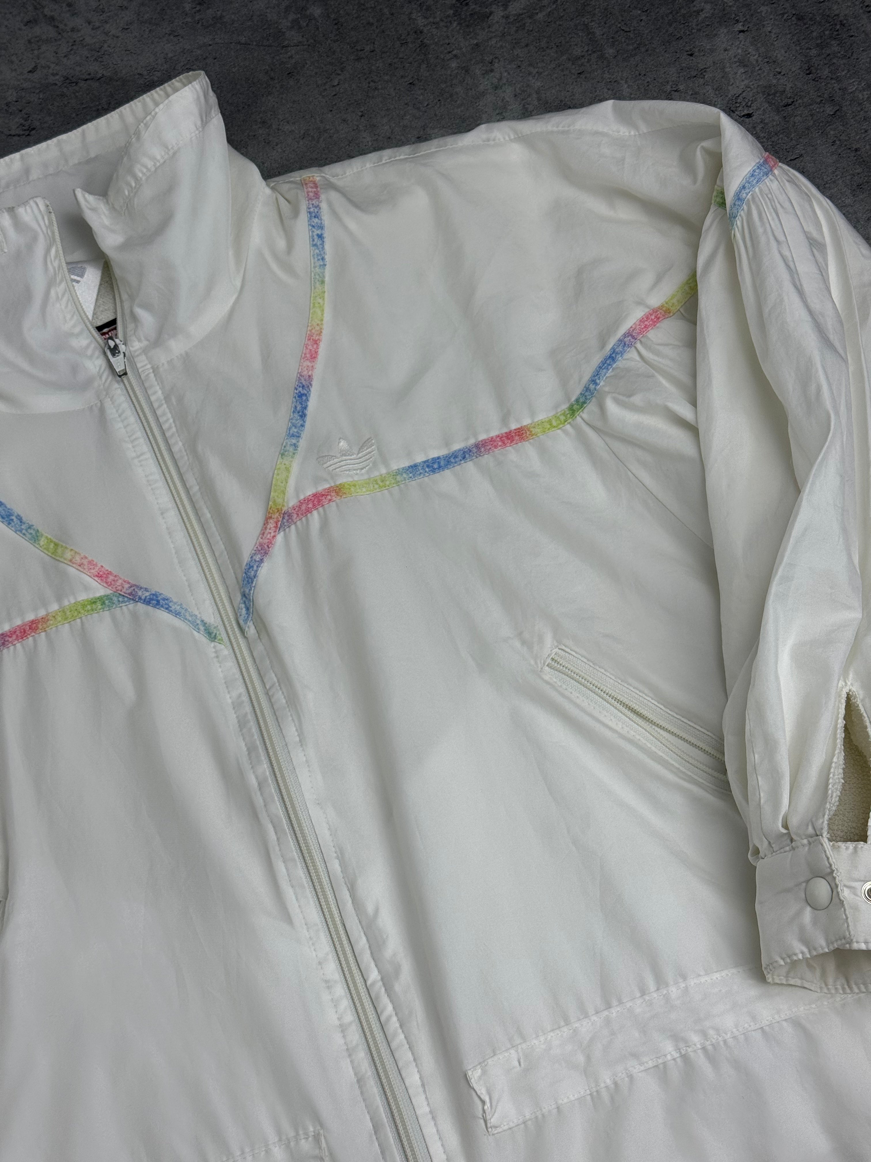 90s Adidas Damska Kurtka Wiatrówka Przeciwdeszczowa Vintage Rozpinana Tracksuit Jacket Sportowa