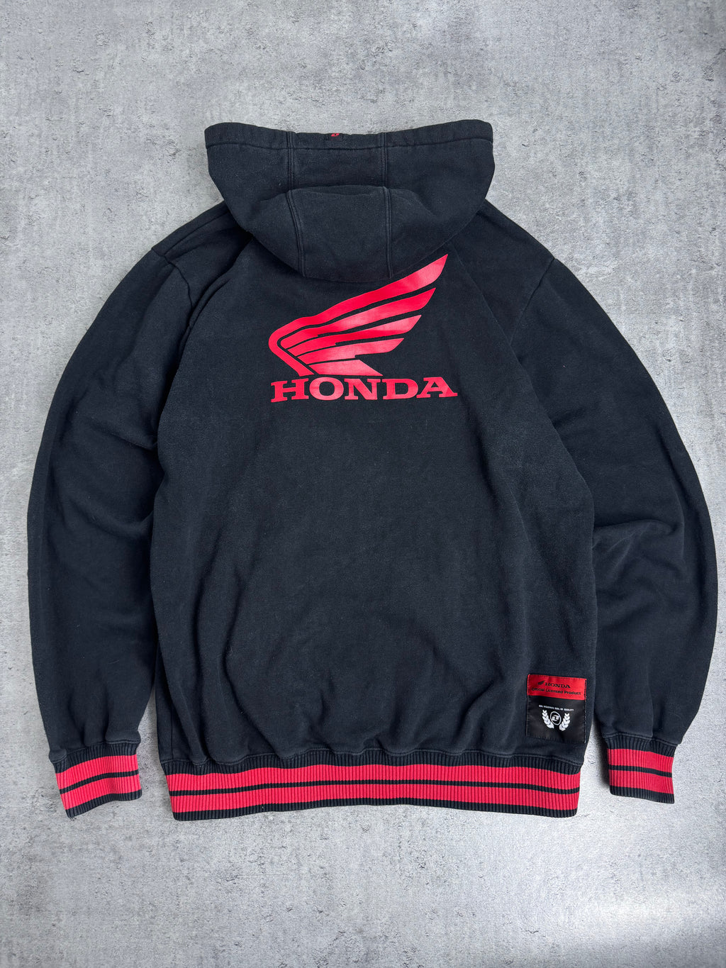 Honda Racing Y2K Bluza rozpinana z kapturem wyścigowa minimalistyczna czarna streetwear