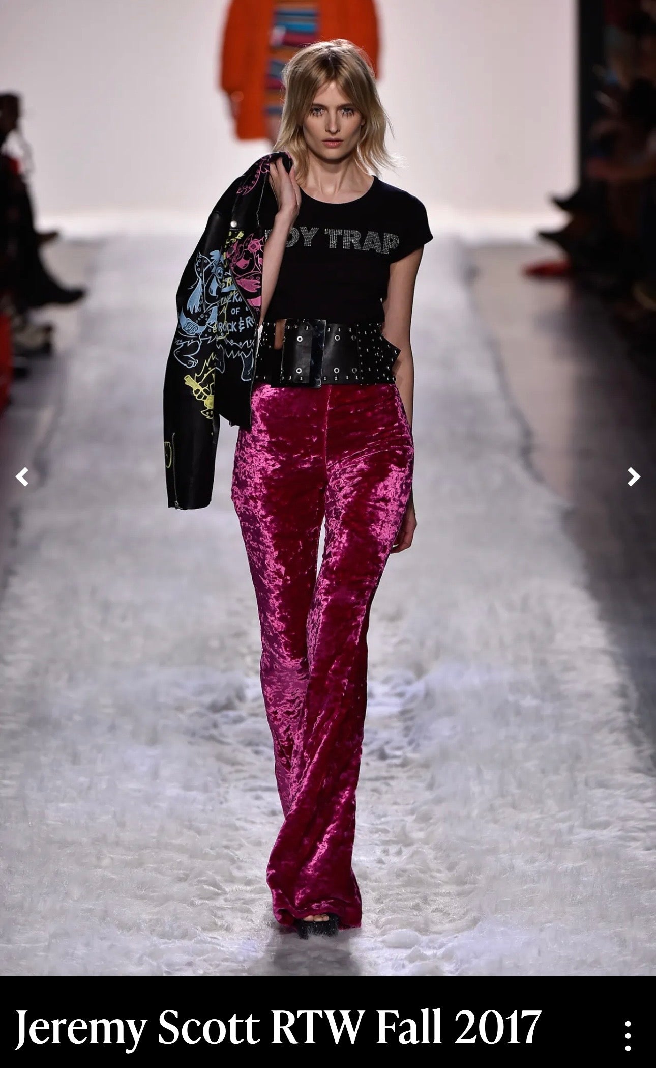 ULTRA RARE Jeremy Scott FW17 Purple Crushed Velvet Flared Pants — NWT - DZWONY MATERIAŁOWE