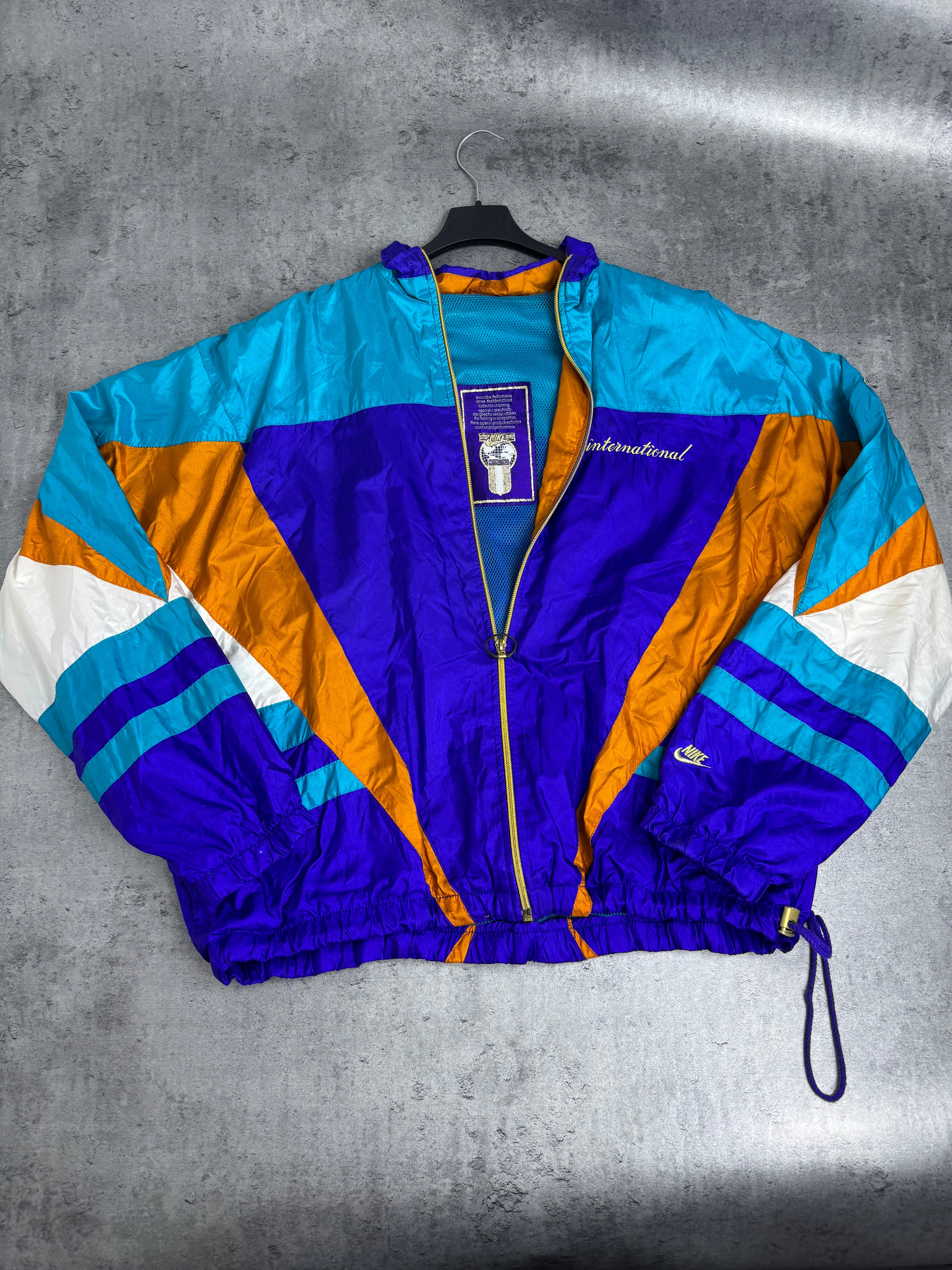 Nike 1994 International RARE Windbreaker Jacket Kurtka Wiatrówka Vintage Tracksuit Zip Up