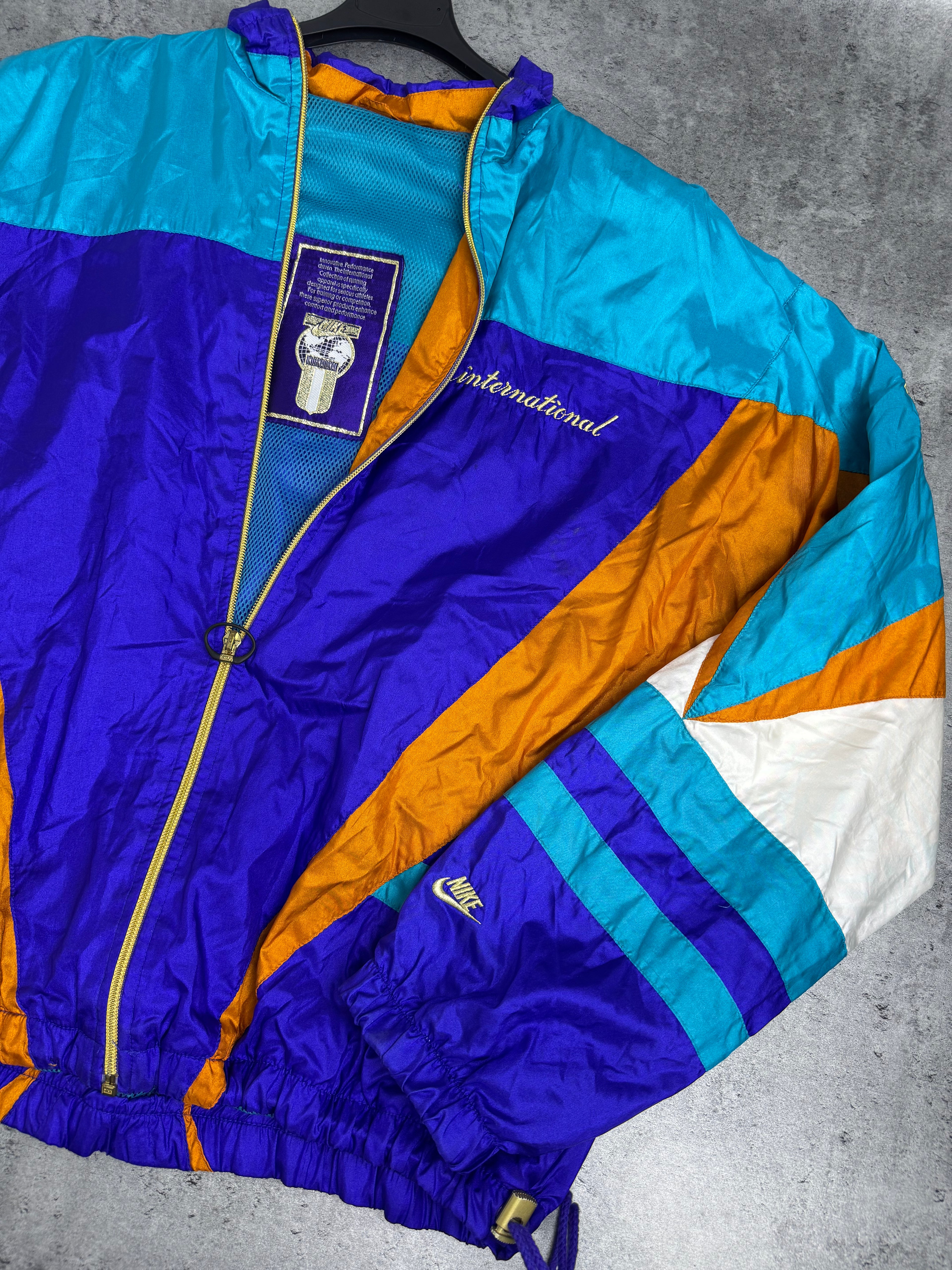 Nike 1994 International RARE Windbreaker Jacket Kurtka Wiatrówka Vintage Tracksuit Zip Up