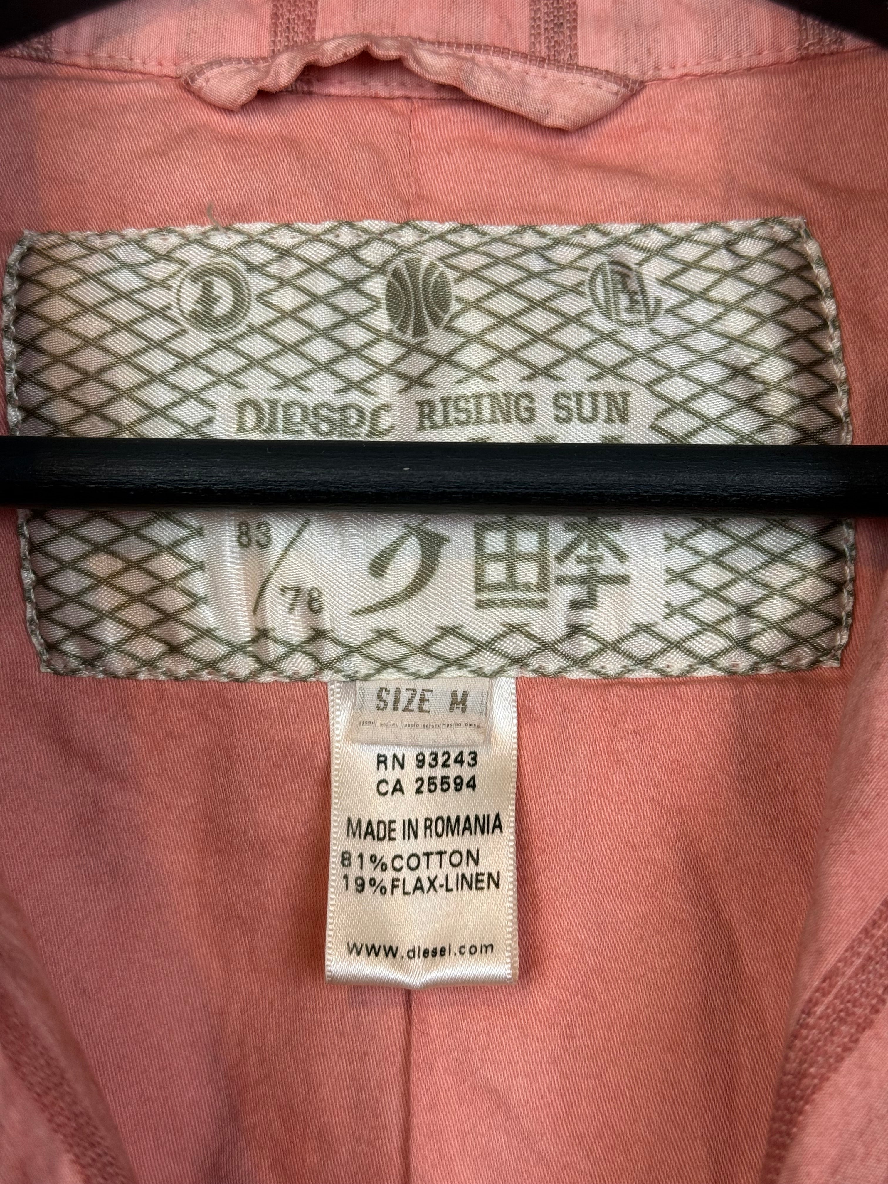 RARE Diesel Rising Sun Women's Striped Linen Blend Jacket Size M