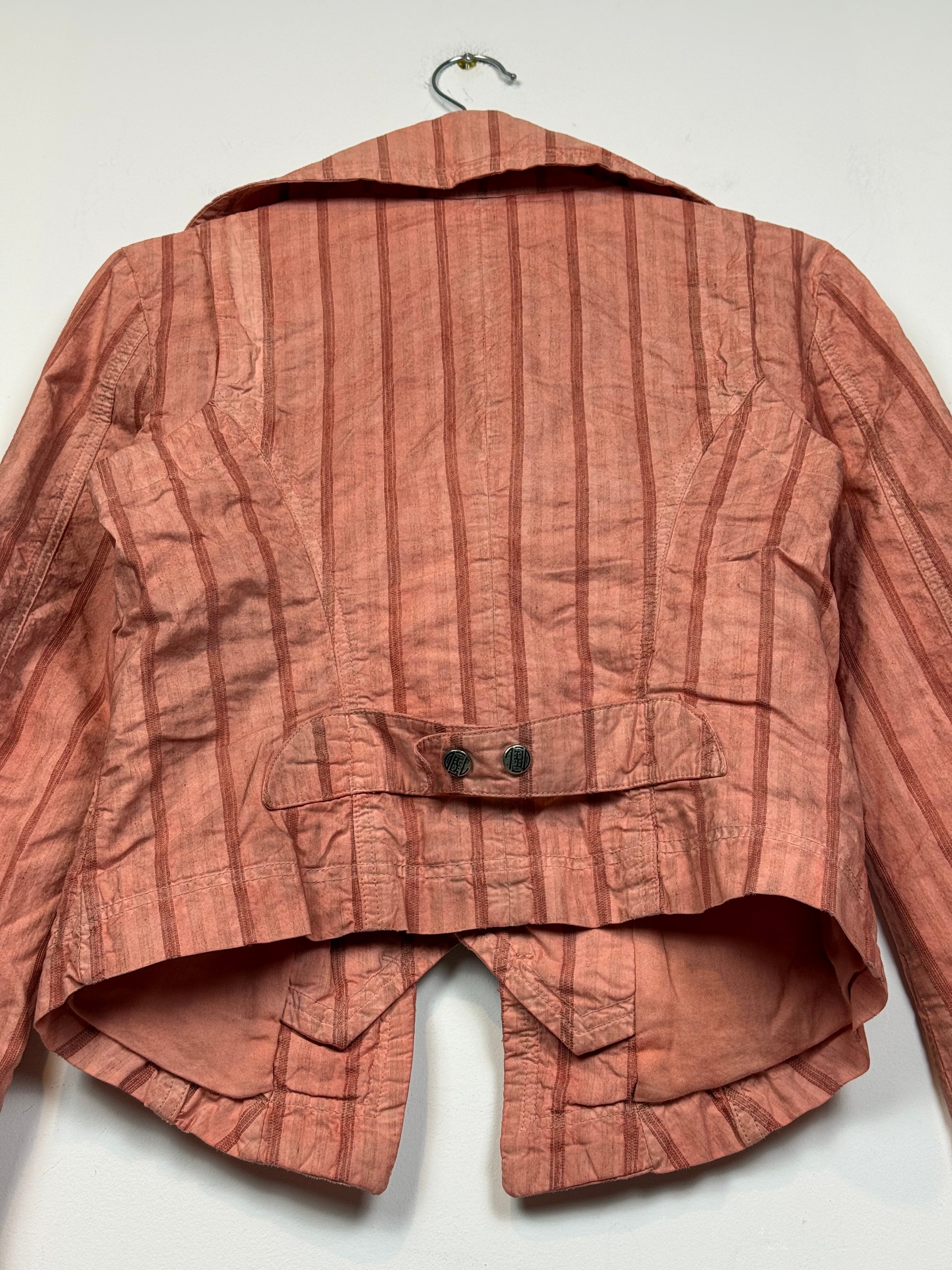 RARE Diesel Rising Sun Women's Striped Linen Blend Jacket Size M