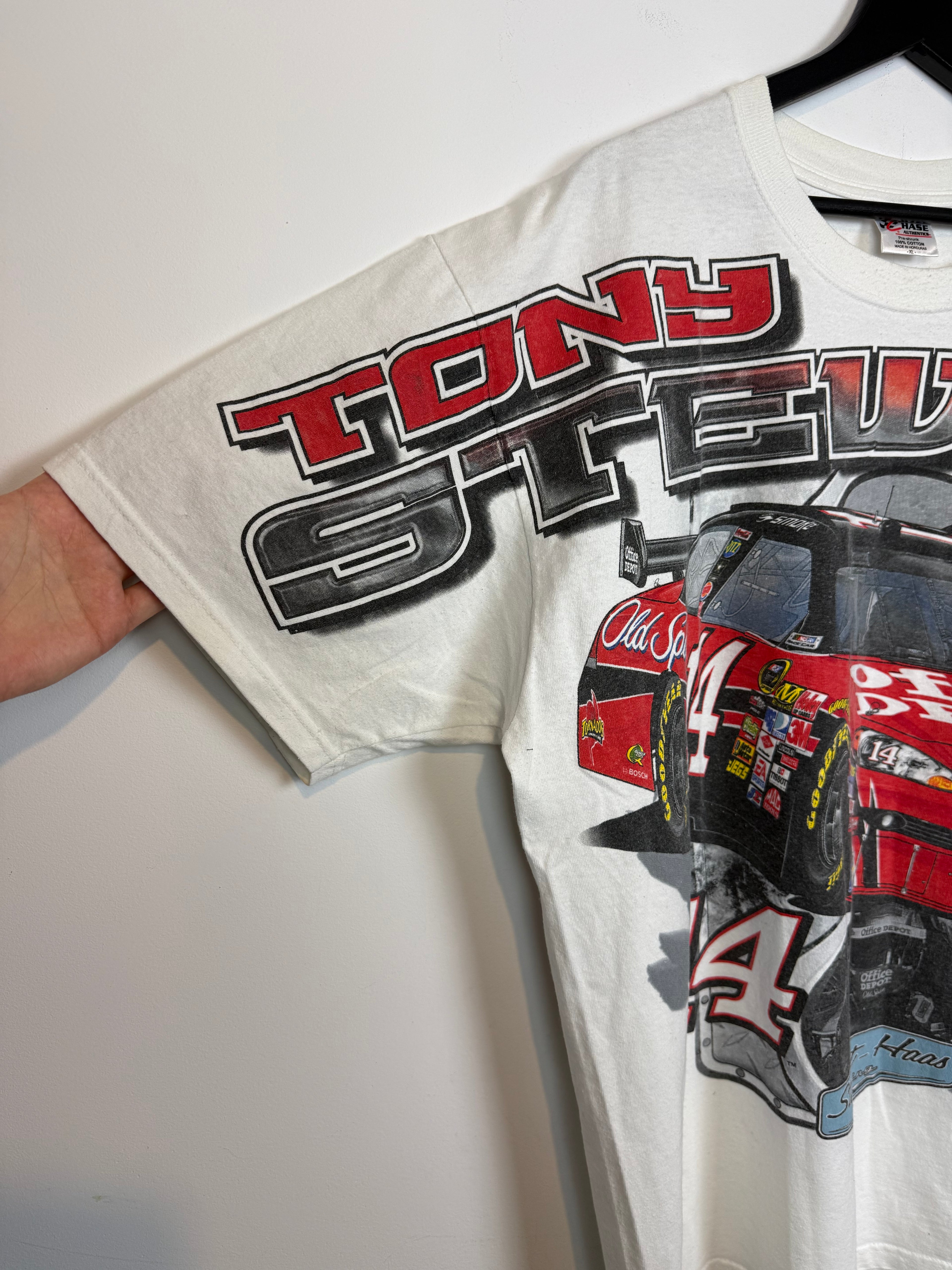 Vintage Tony Stewart #14 Nascar Racing Official Depot Old Spice All Over Print Size XL