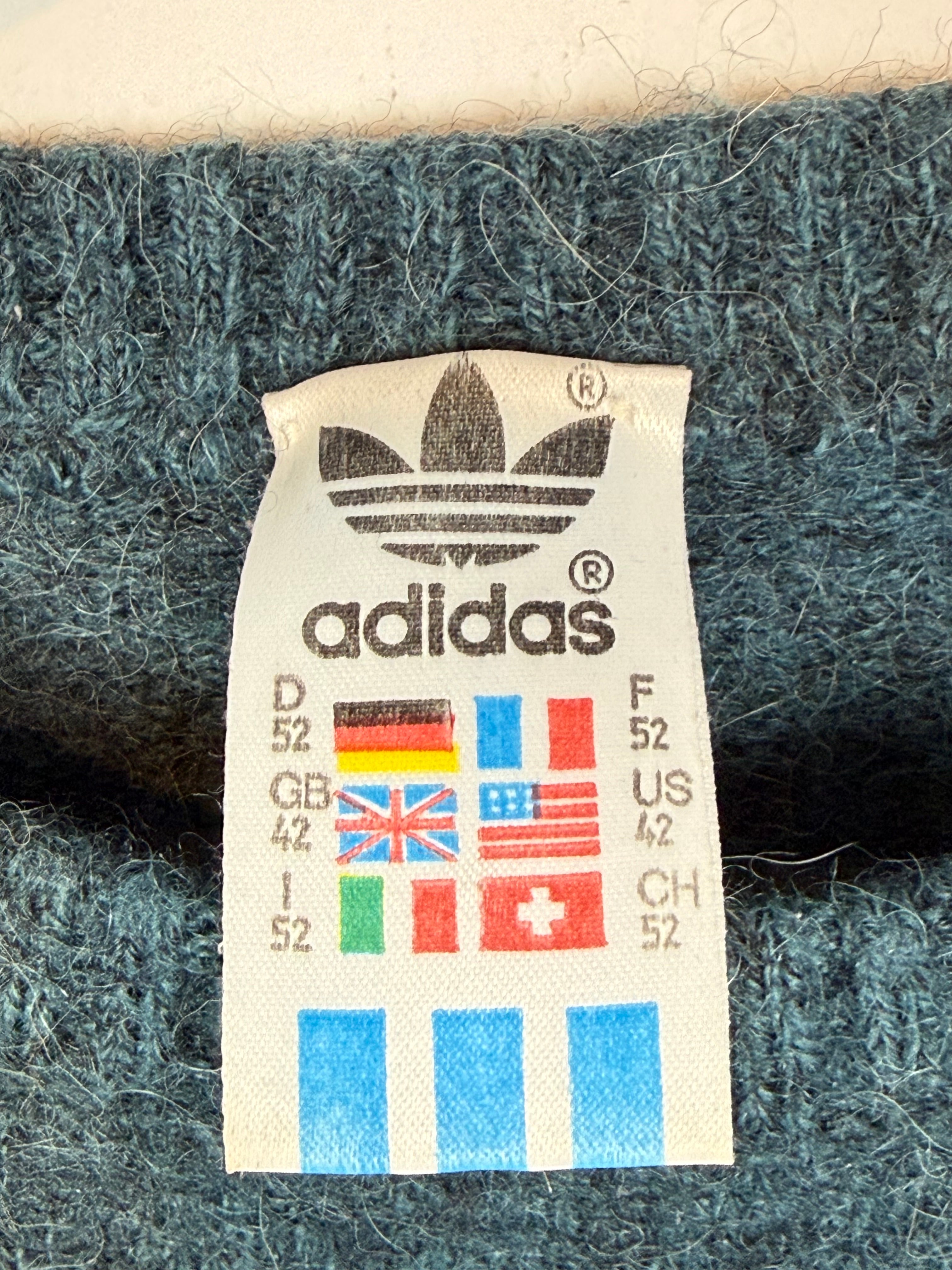 RARE Adidas 80s Women's Wool Alpaca Geometric Sweater Fit Size S