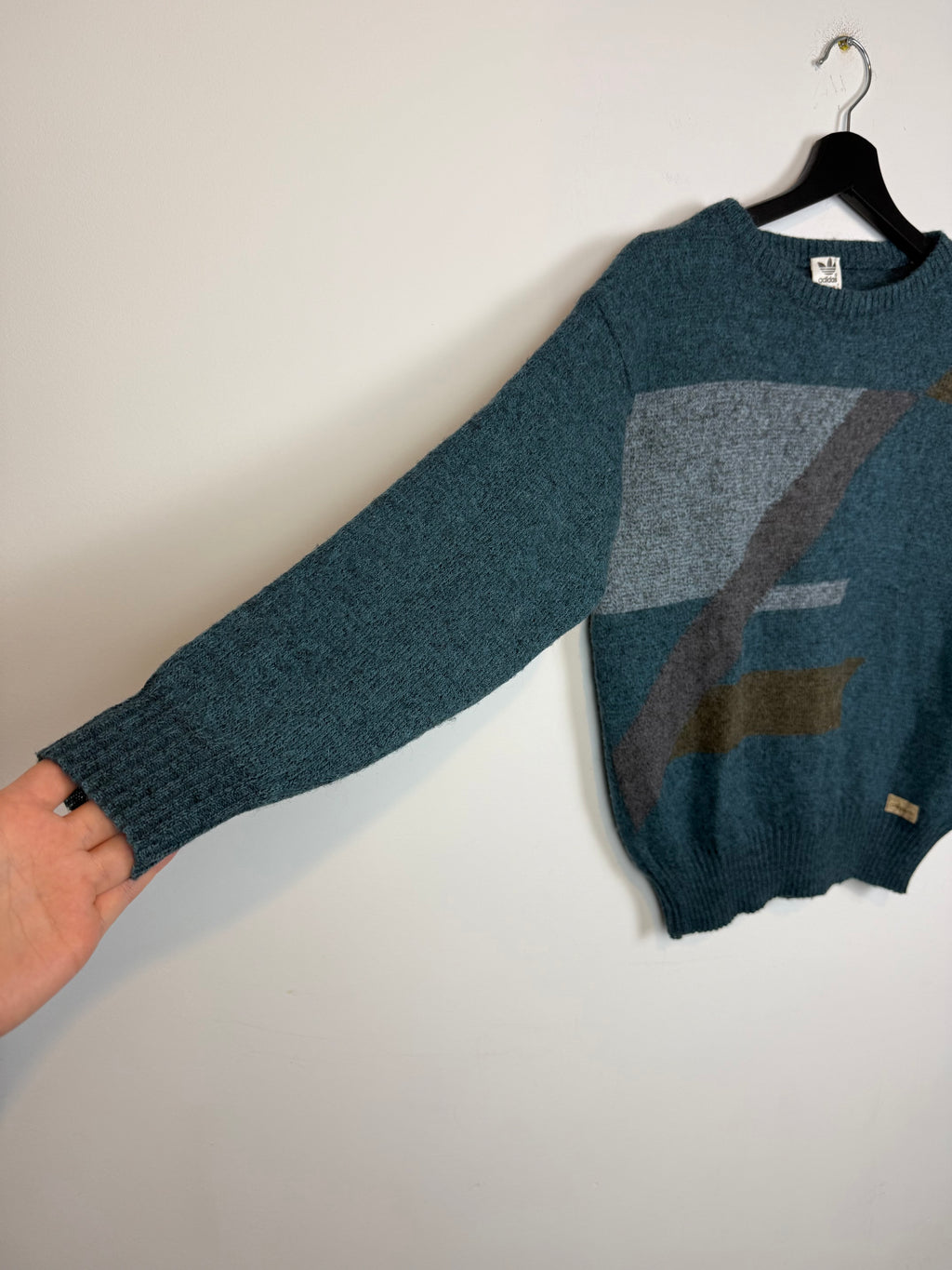 RARE Adidas 80s Women's Wool Alpaca Geometric Sweater Fit Size S