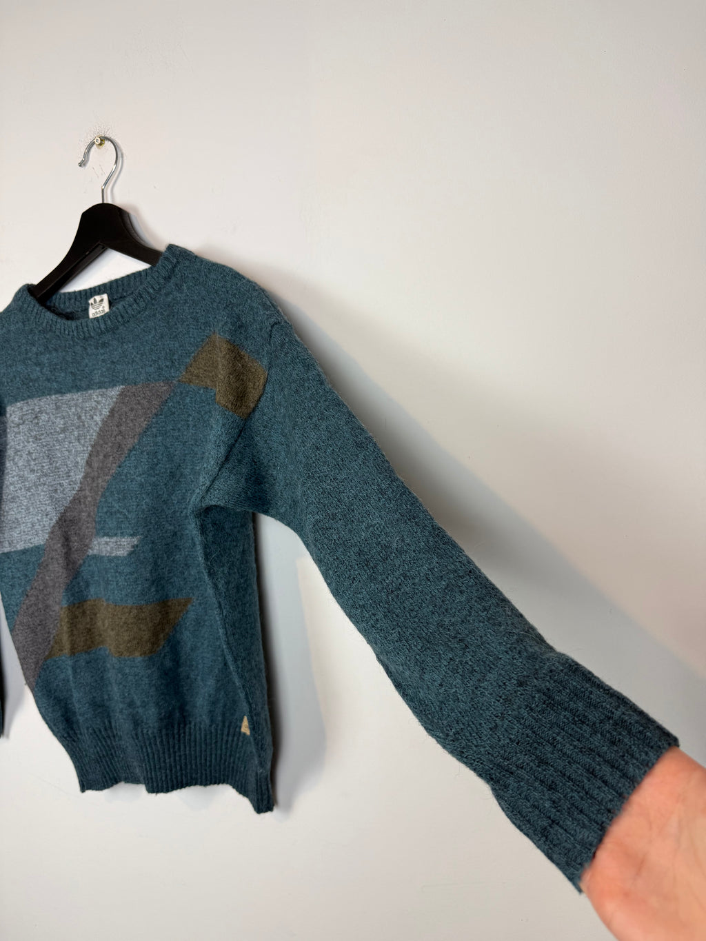 RARE Adidas 80s Women's Wool Alpaca Geometric Sweater Fit Size S