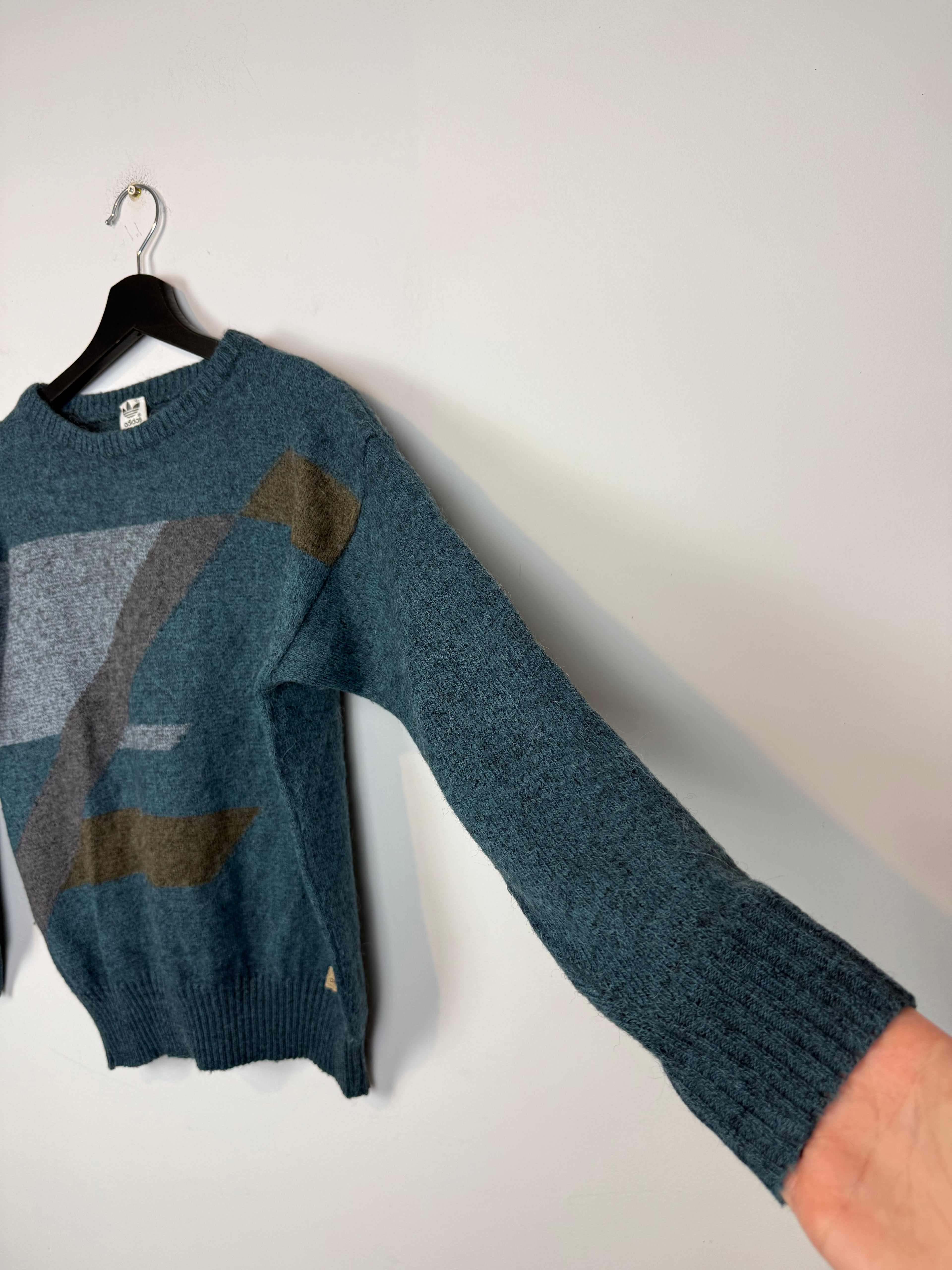 RARE Adidas 80s Women's Wool Alpaca Geometric Sweater Fit Size S